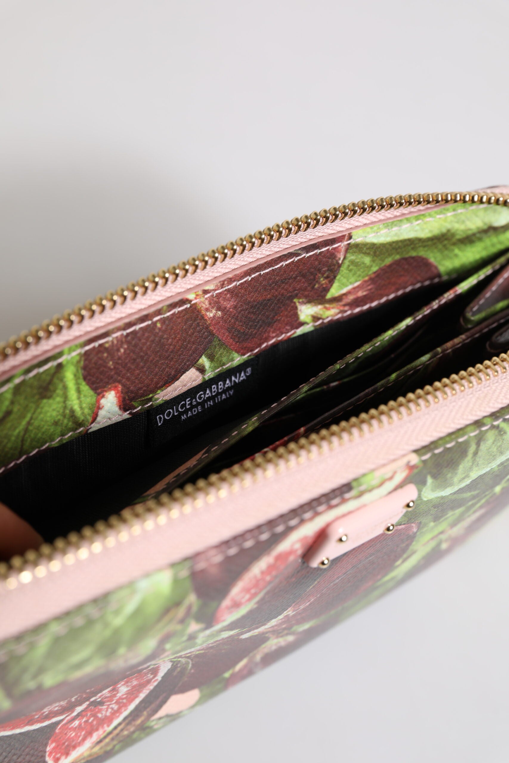 Multicolor Fig Fruit Dauphine Leather Zip Around Continental Wallet