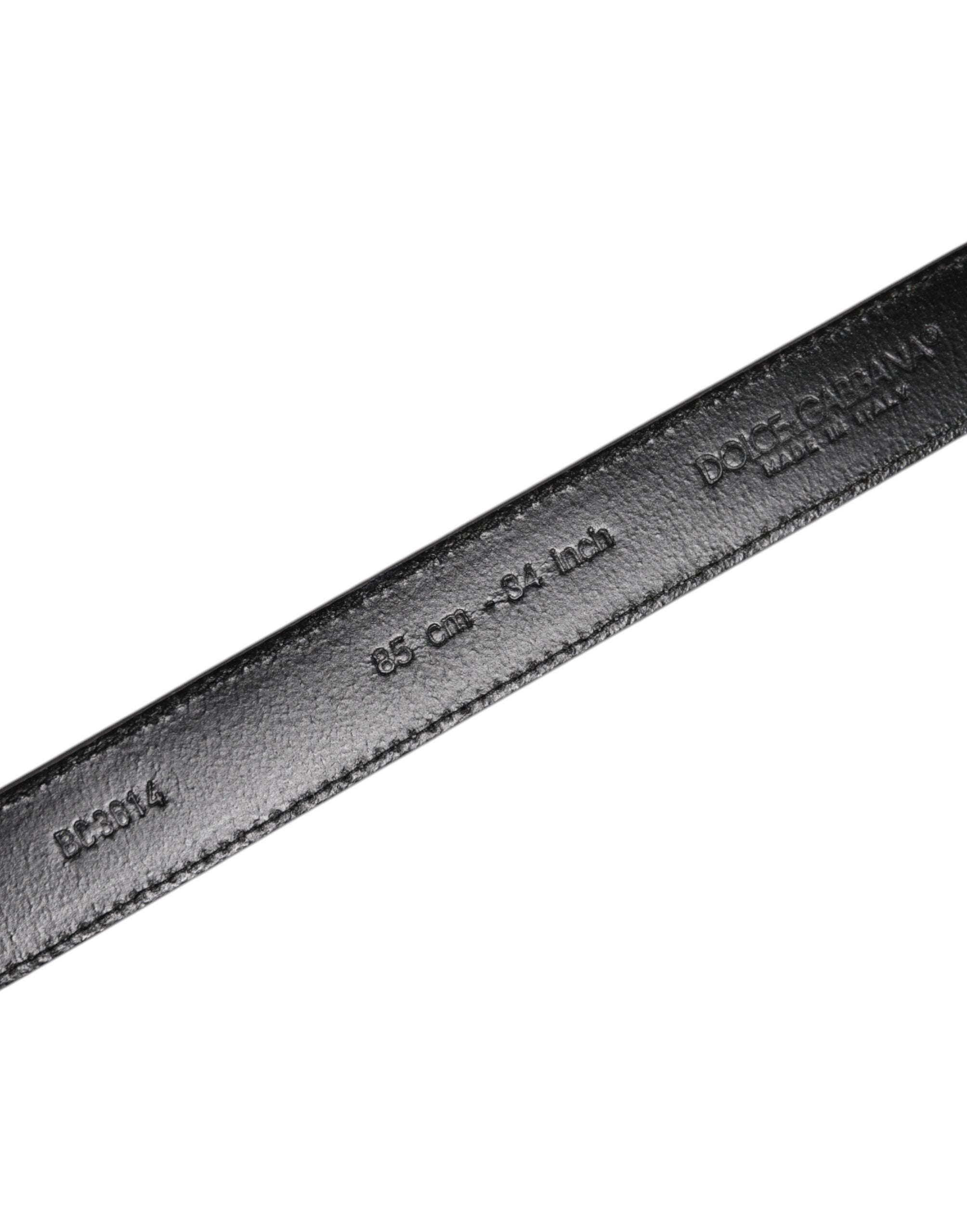 Gray Leather Silver Tone Metal Buckle Belt