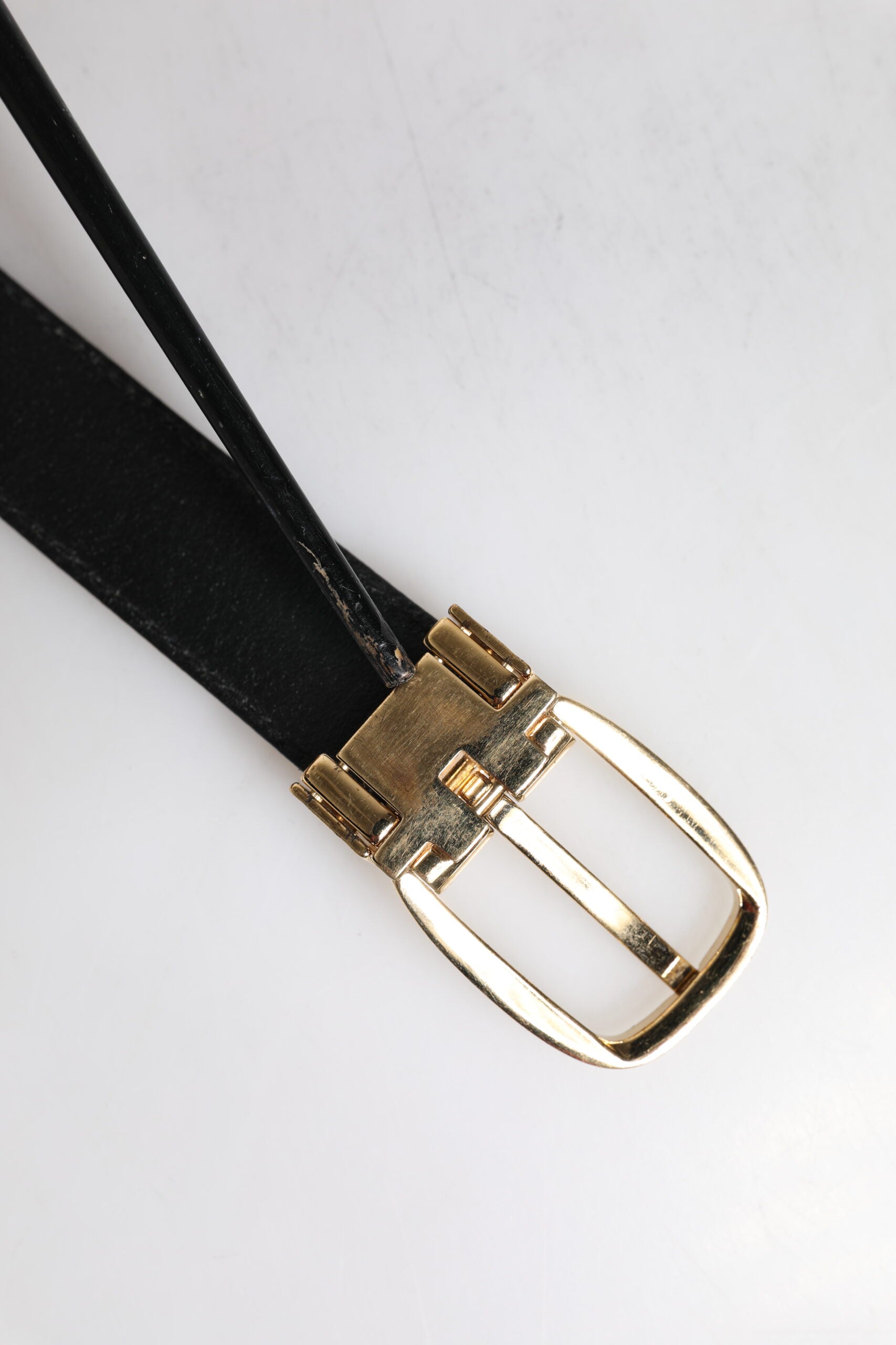 Blue Leather Metal Buckle Classic Belt
