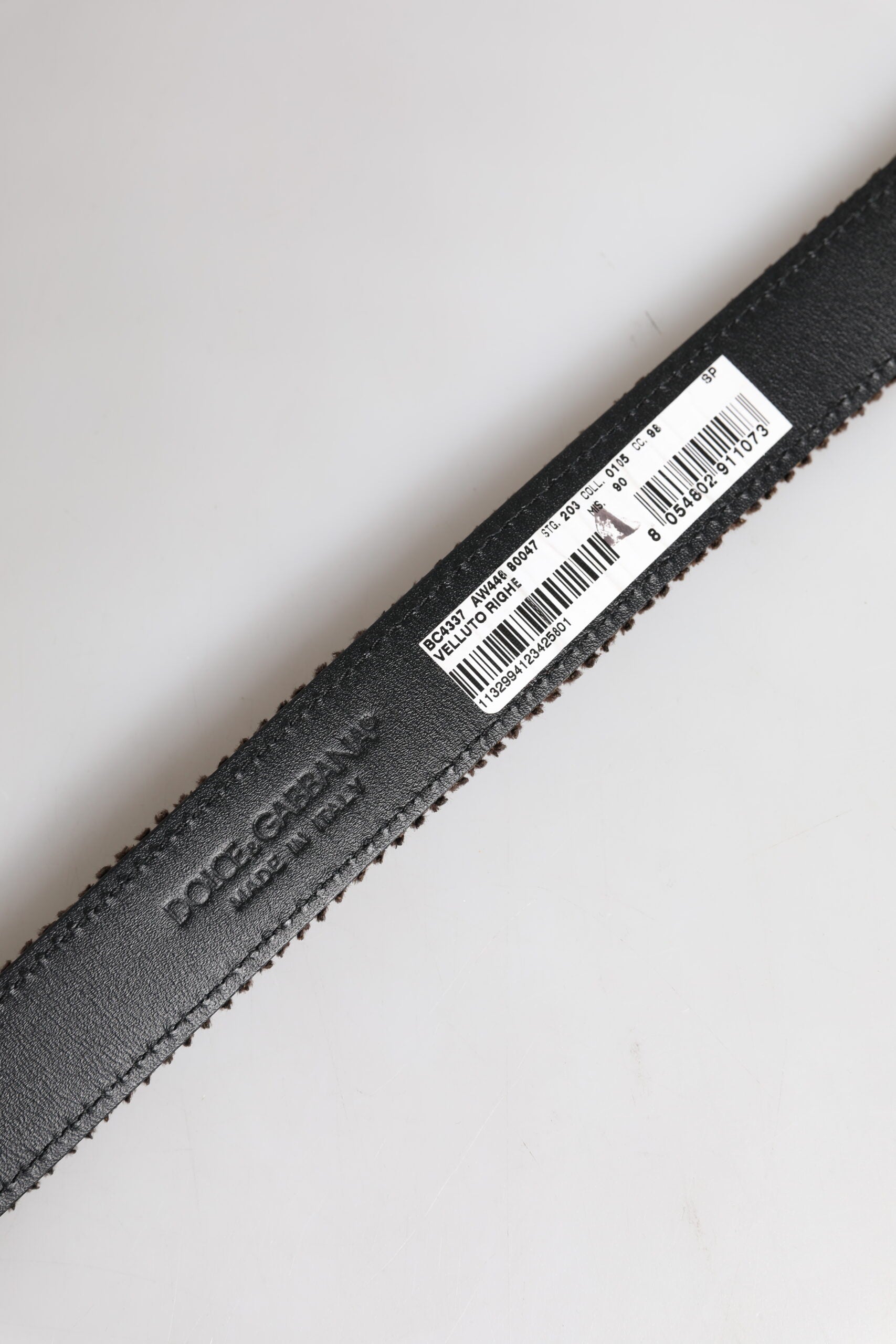 Brown Velvet Metal Buckle Classic Belt