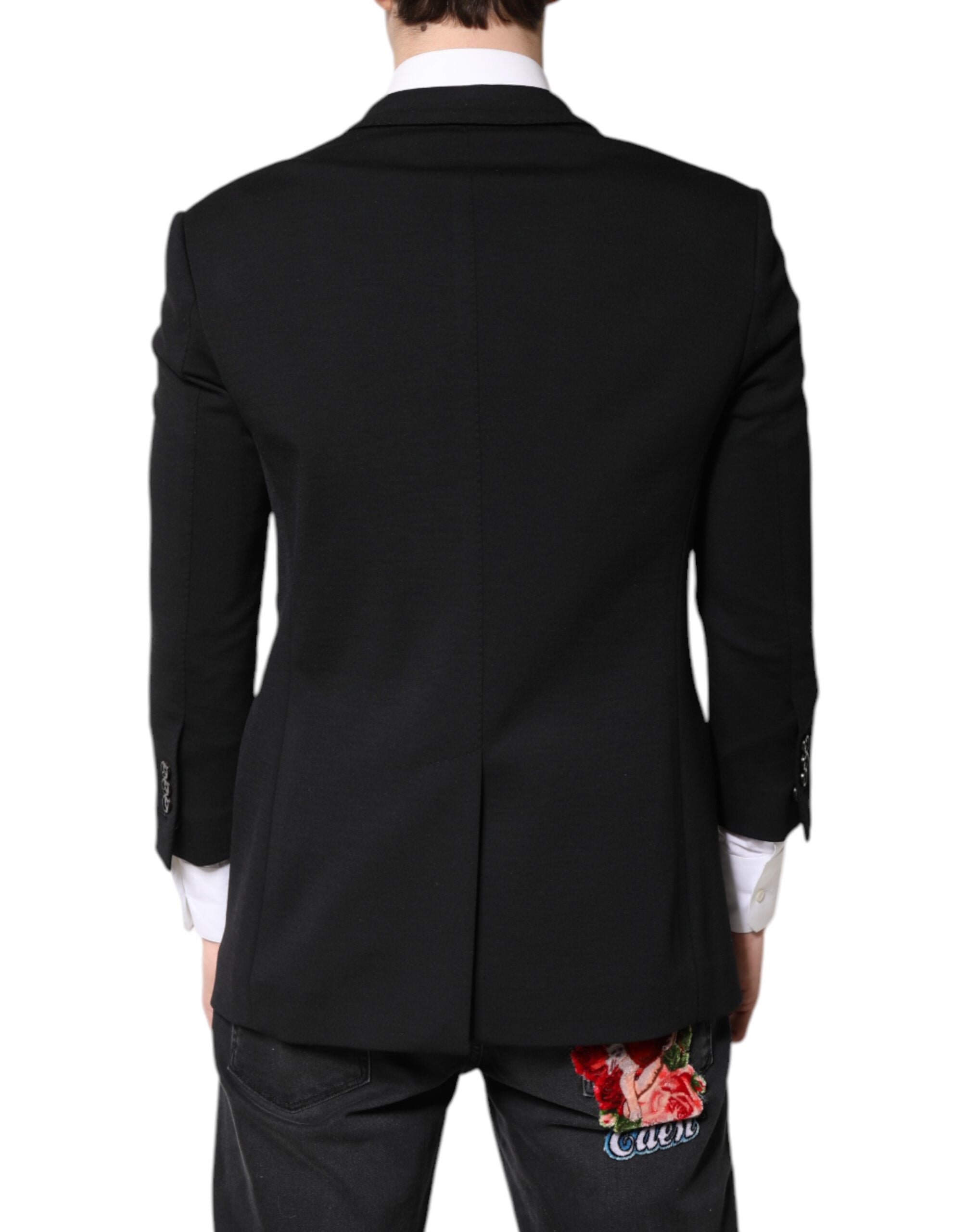 Black Single Breasted Men Coat Blazer Suit
