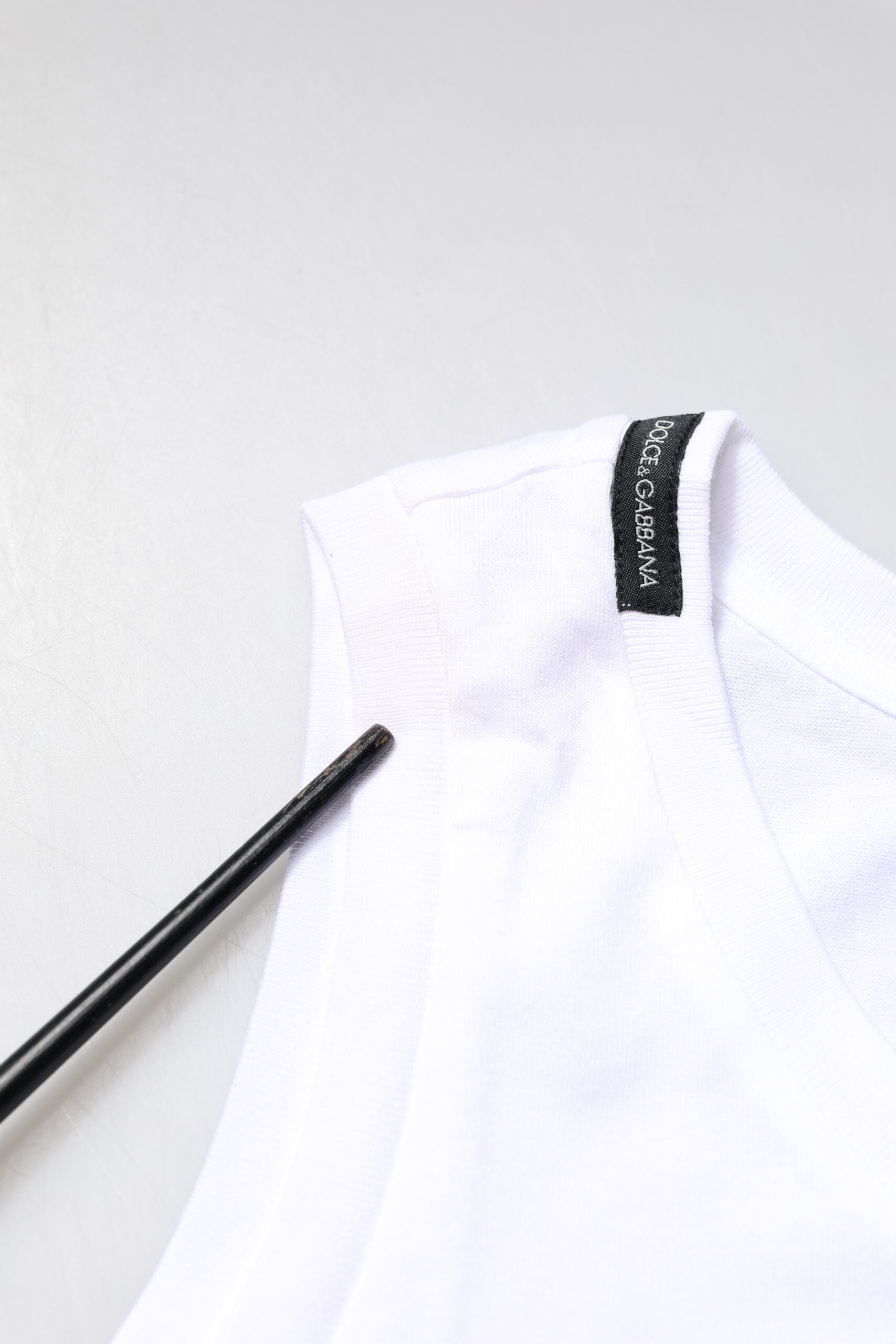 White Cotton Sleeveless Crew Neck T-shirt