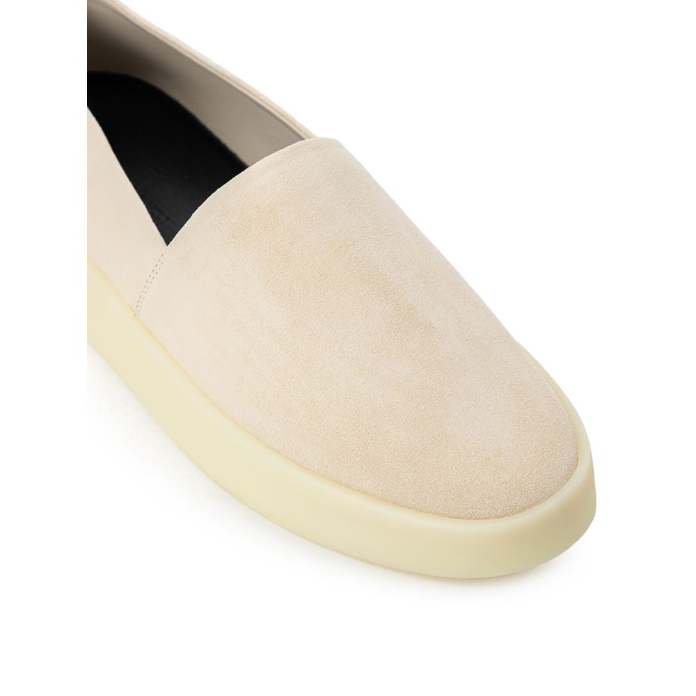 Beige Leather Slip-On Loafer