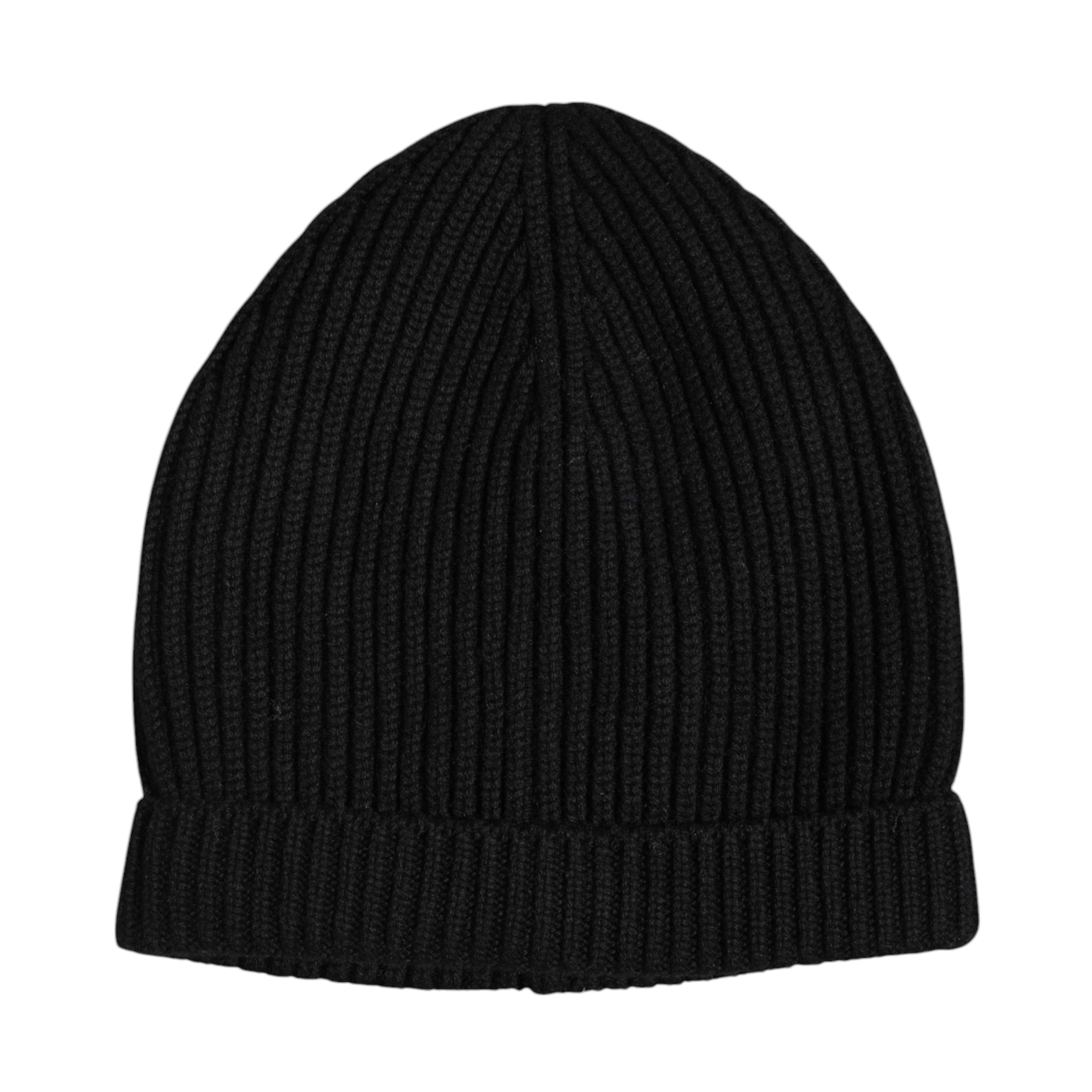 Black Cashmere Knitted Winter Beanie Hat