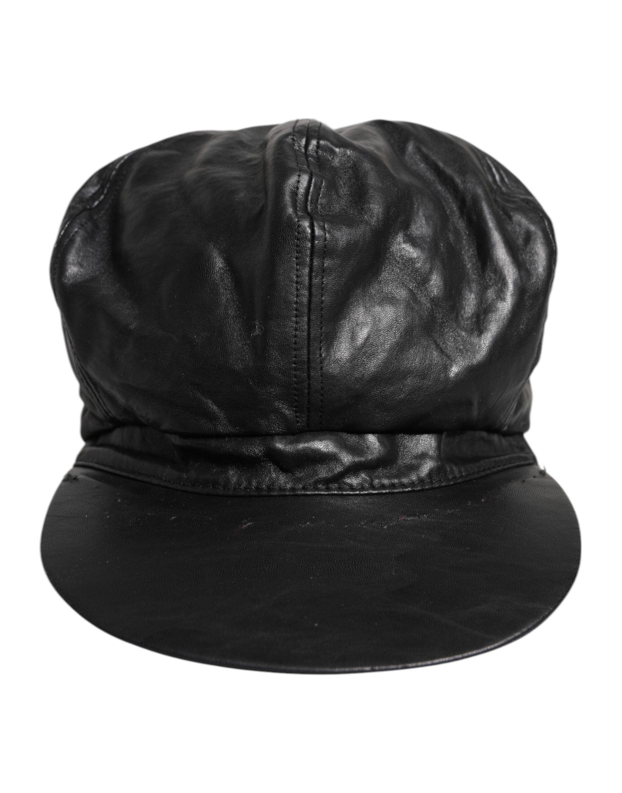 Black Calf Newsboy Capello Cabbie Hat