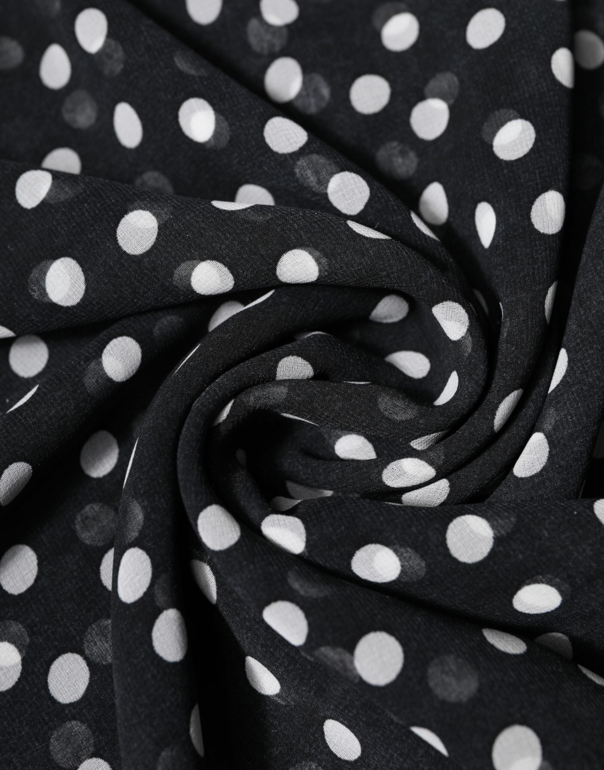Black Polka Dots Polyester Wrap Shawl Scarf