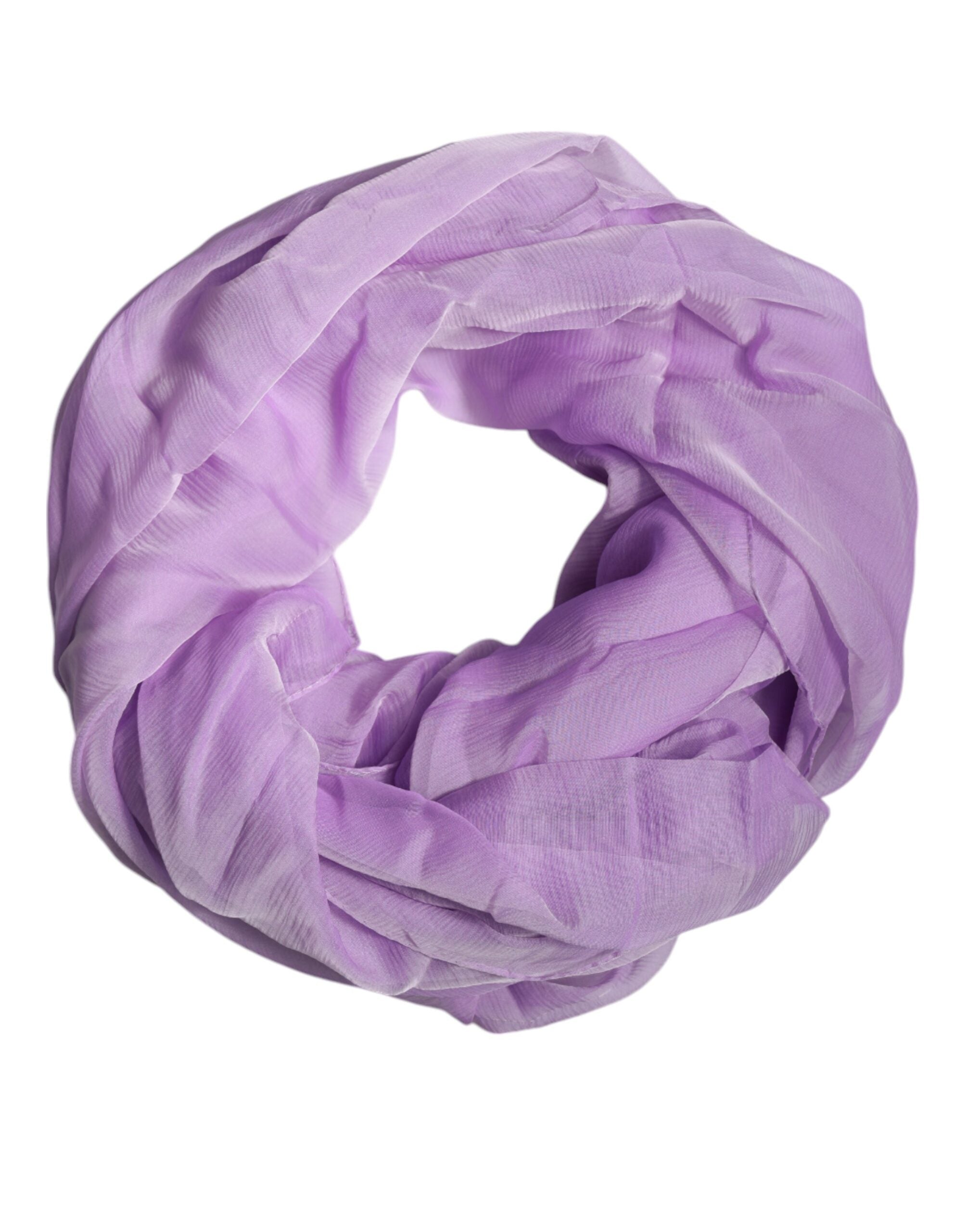 Purple Silk Rectangle Wrap Shawl Scarf
