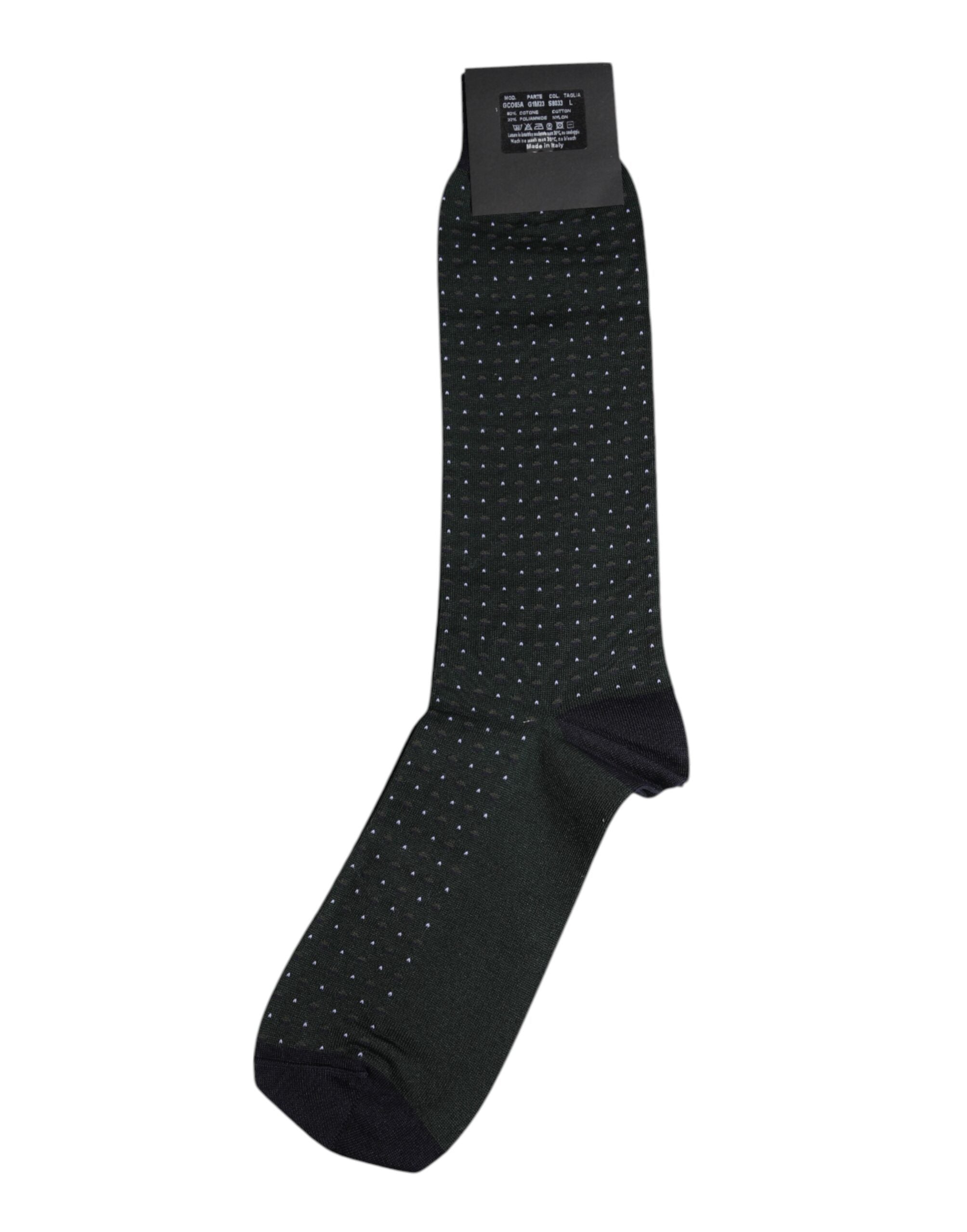 Black Polka Dots Cotton Mid Calf Socks