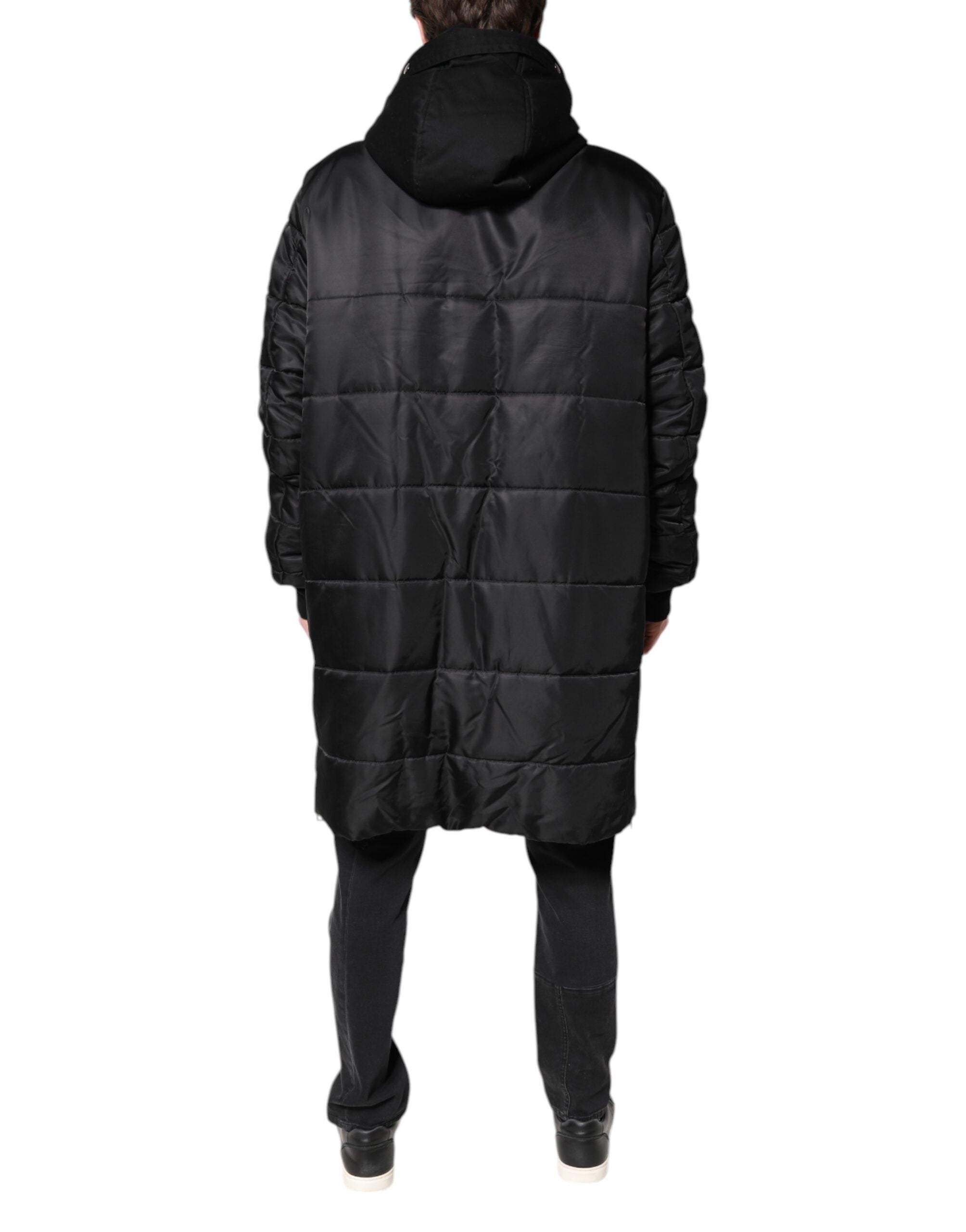 Black Hooded Parka Coat Winter Jacket