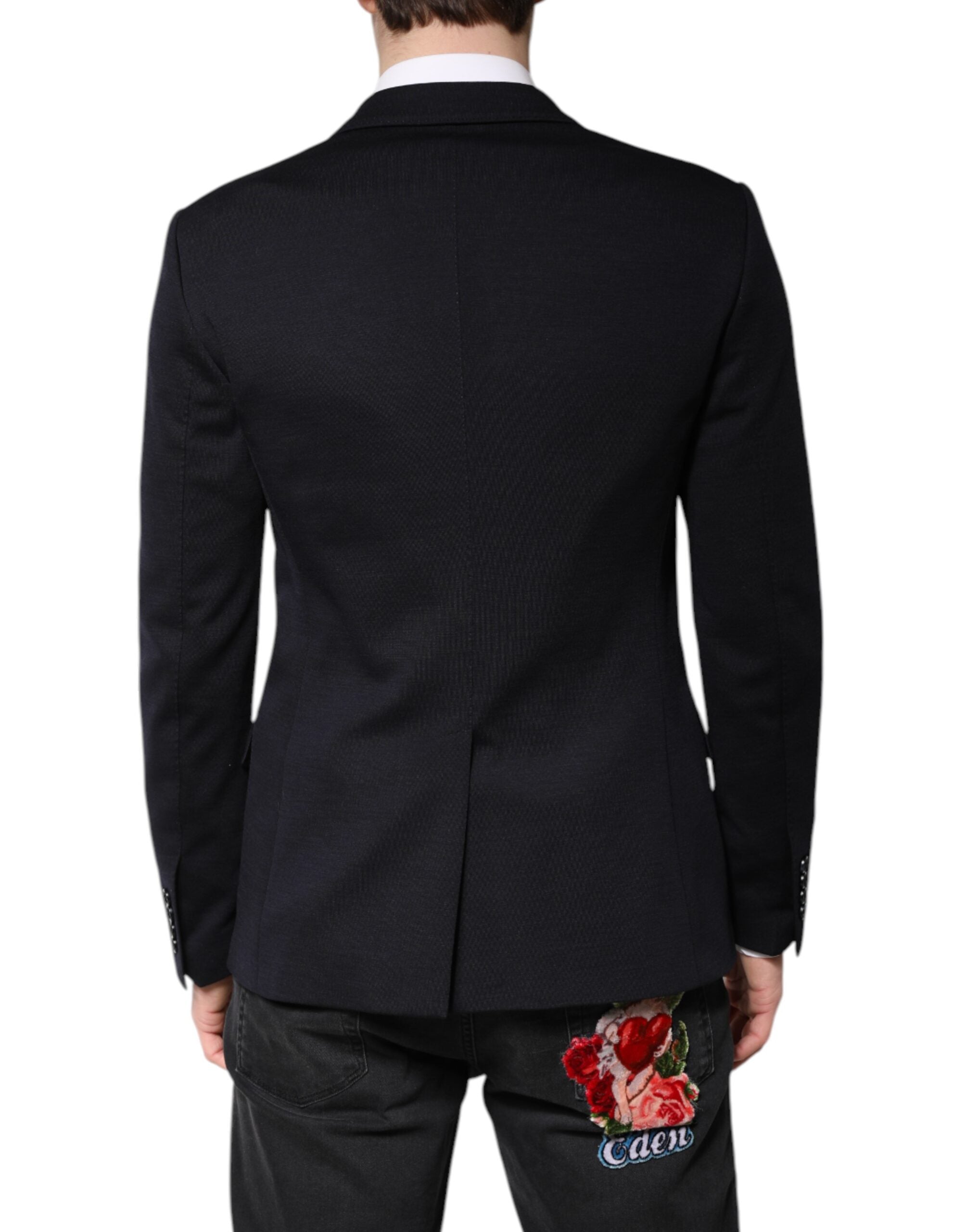 Black Wool Single Breasted Coat Suit Blazer