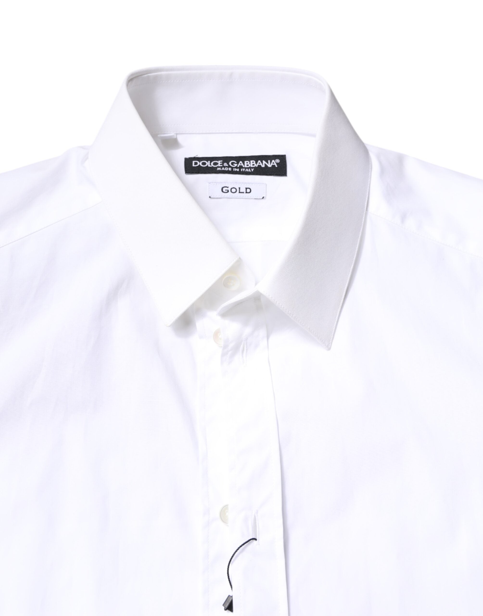 White Cotton GOLD Dress Formal Collared Shirt