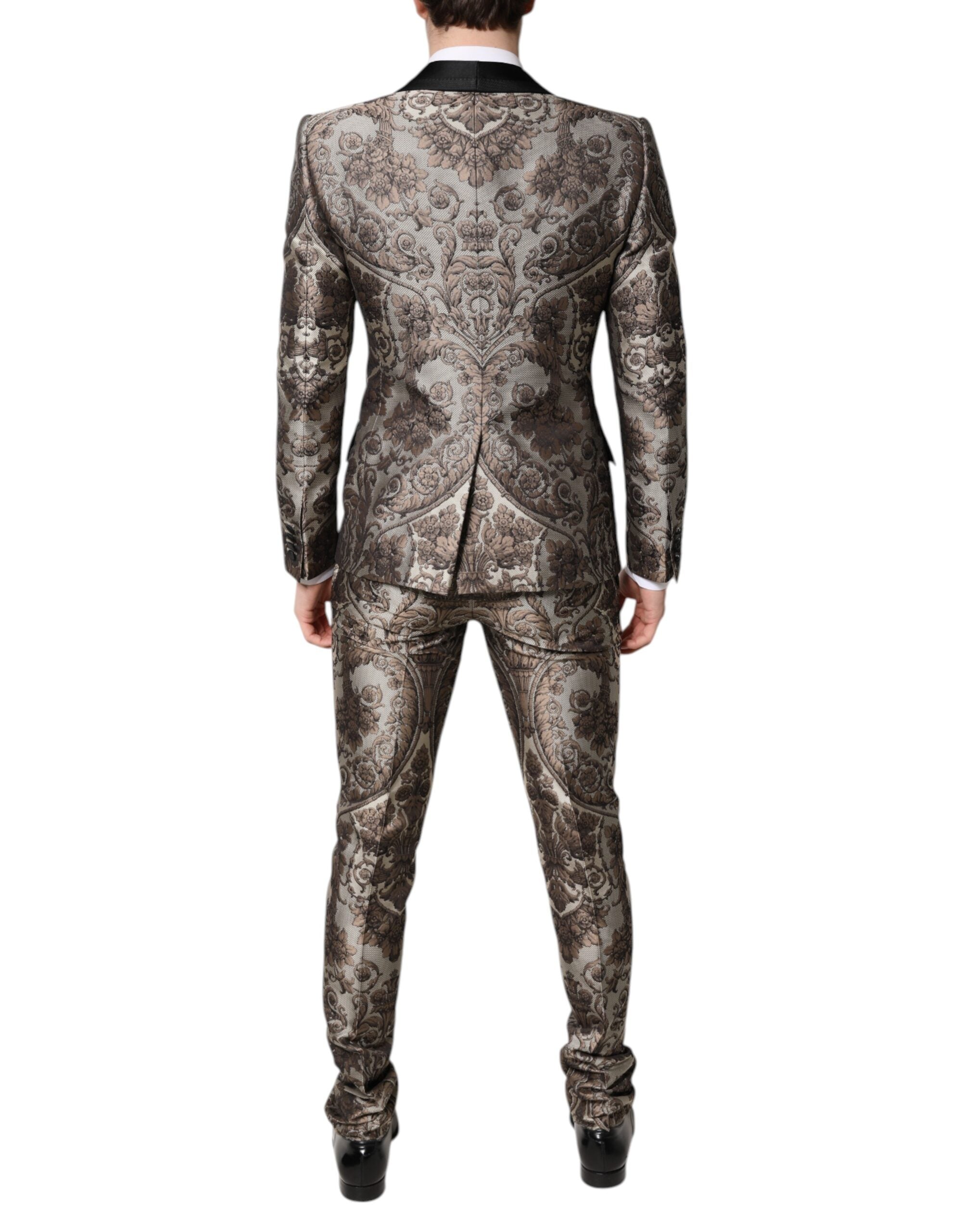Multicolor Jacquard Single Breasted 3 Piece Suit
