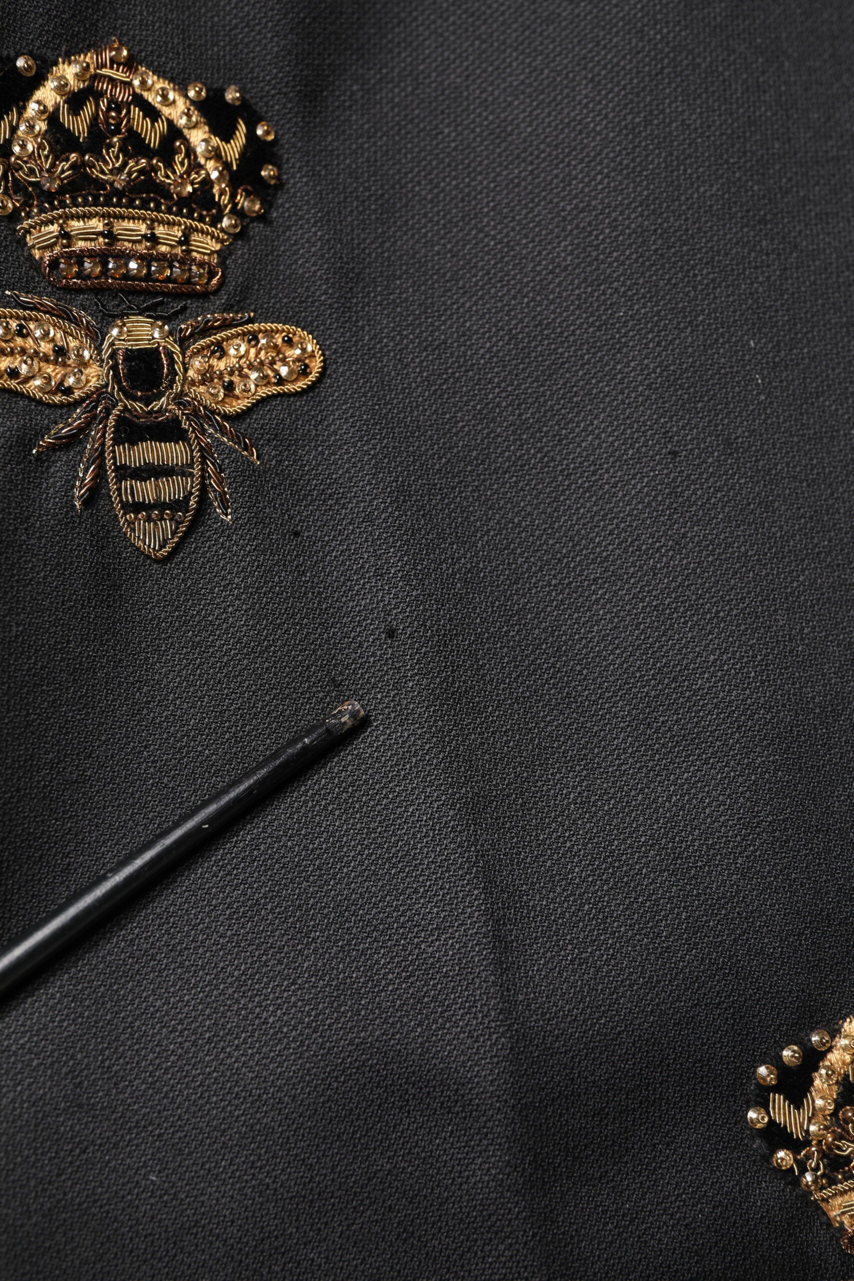 Black Bee Crown Embroidery 2 Piece Suit