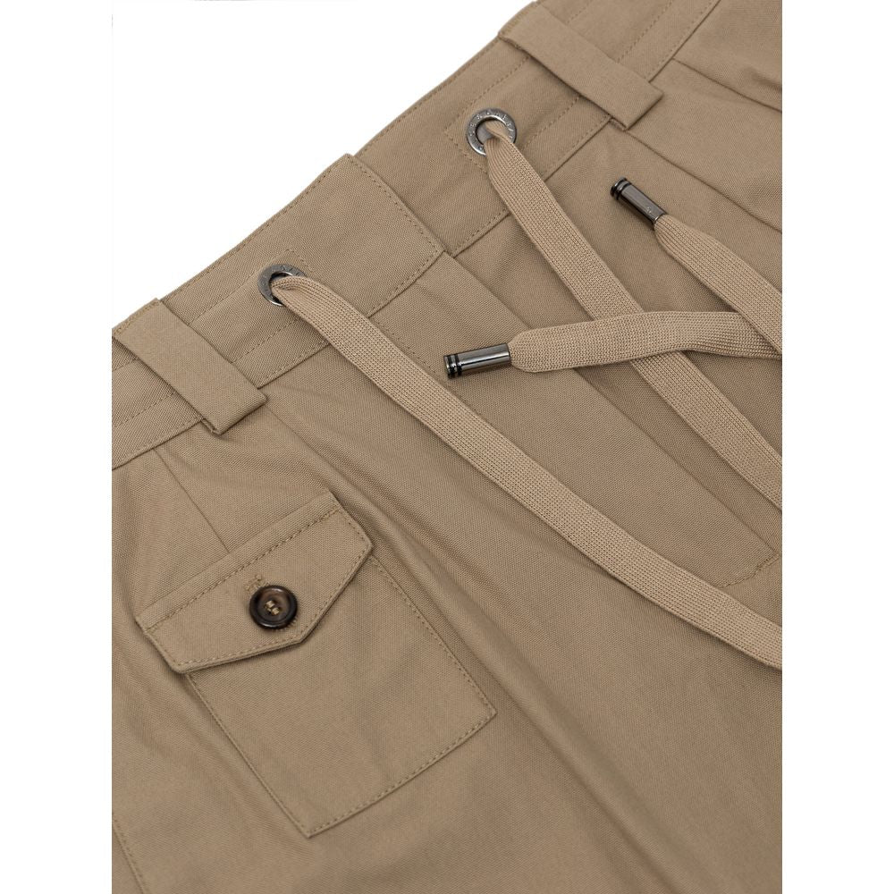 Beige Cotton Bermuda Shorts