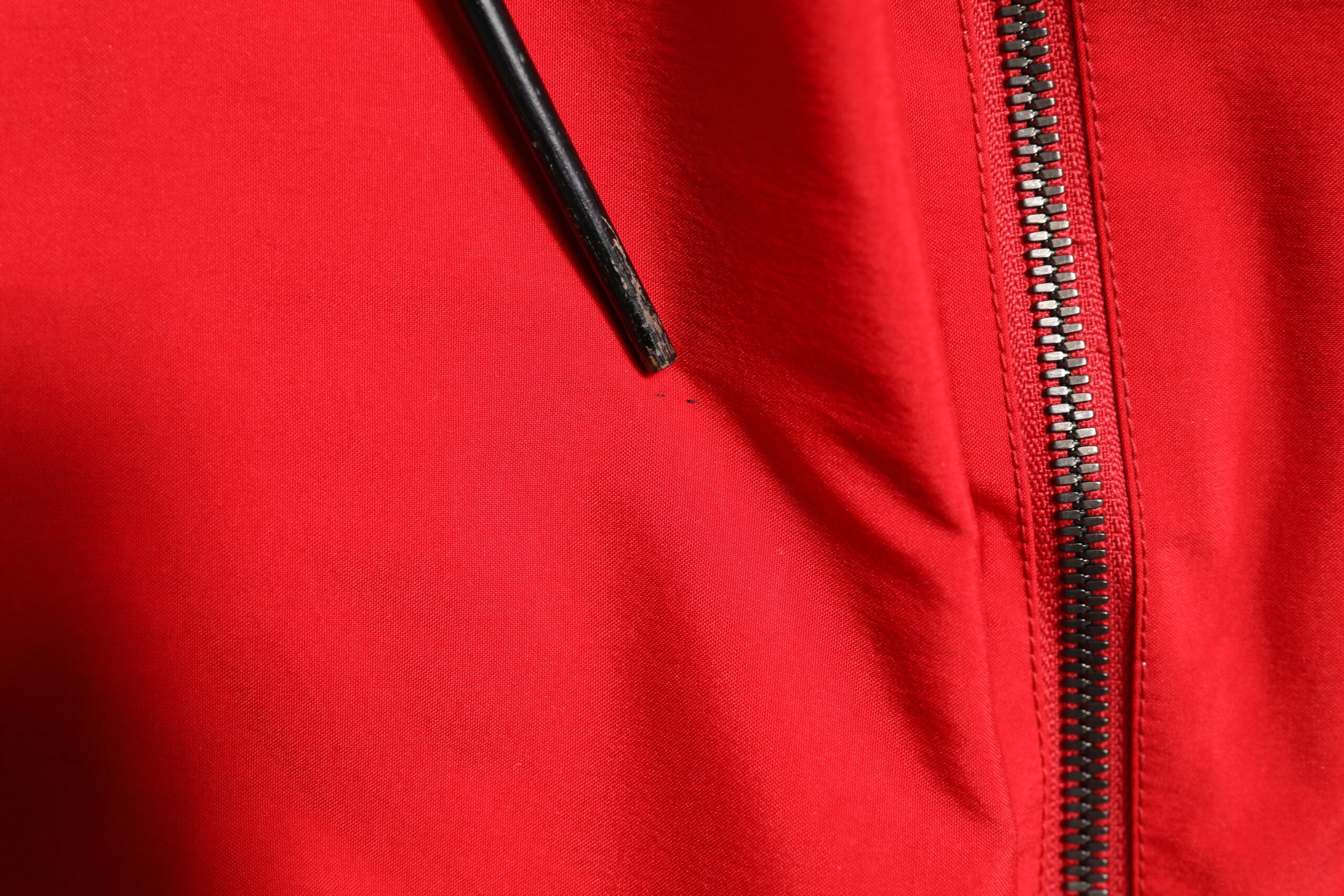 Red White Nylon Full Zip Windbreaker Jacket