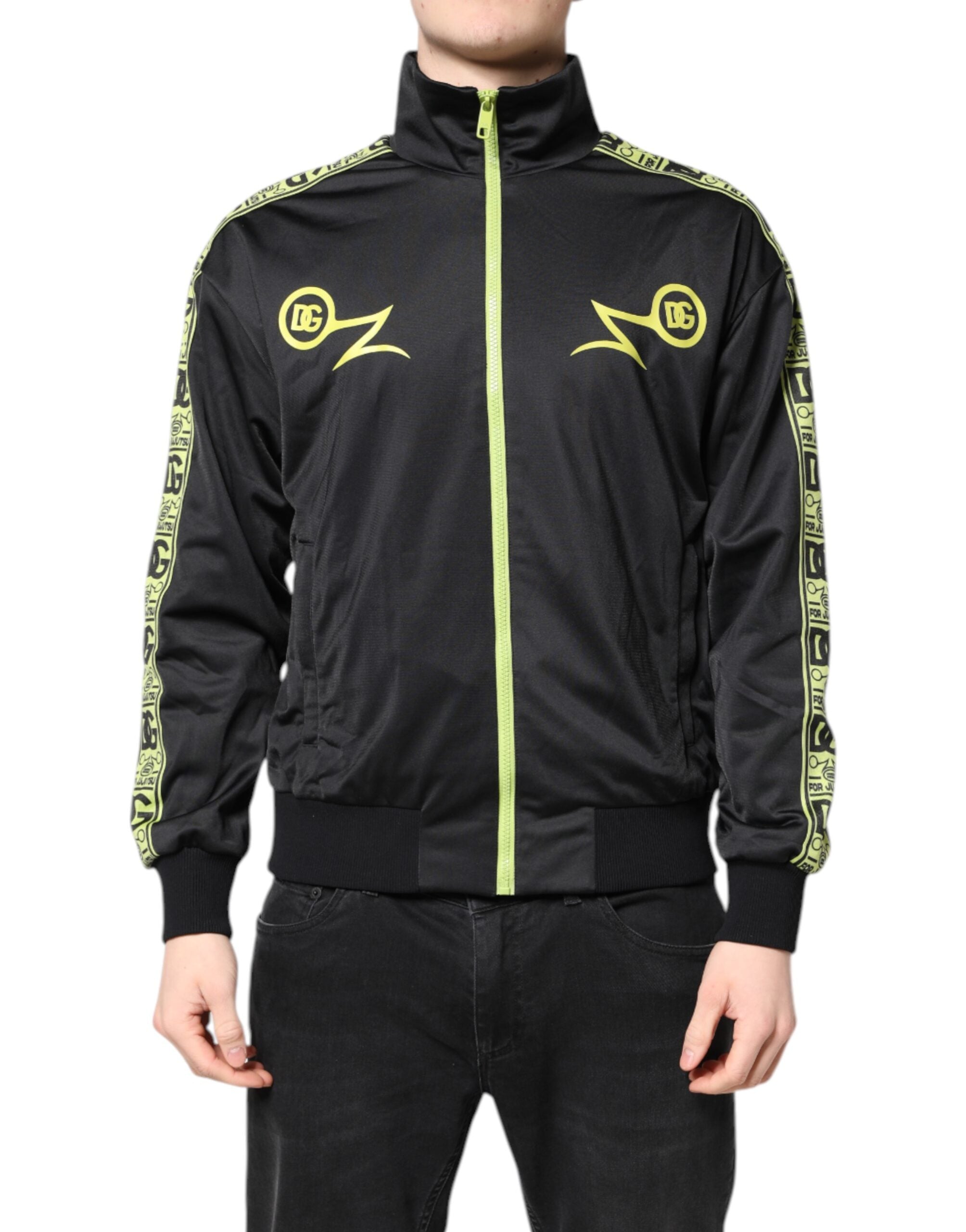 Black Logo Turtleneck Zip Bomber Jacket