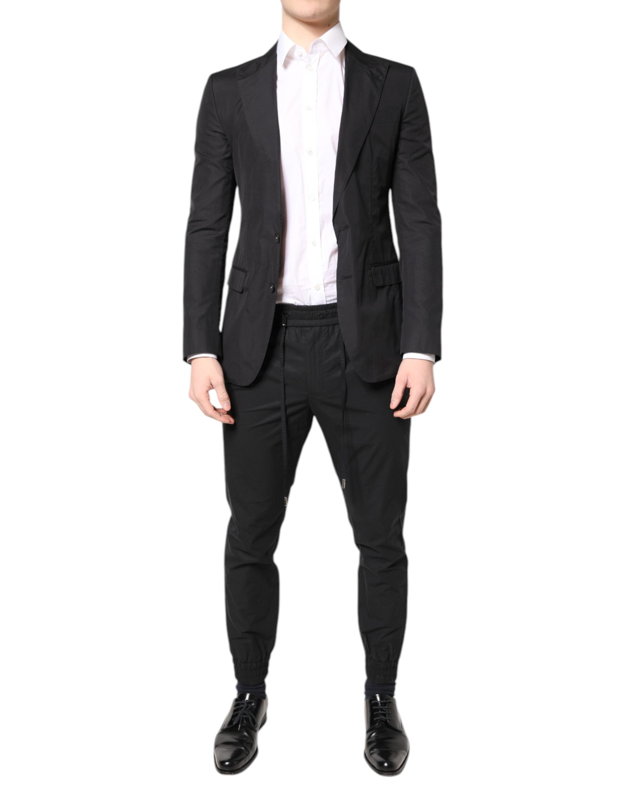 Black Cotton TAORMINA Formal 2 Piece Suit