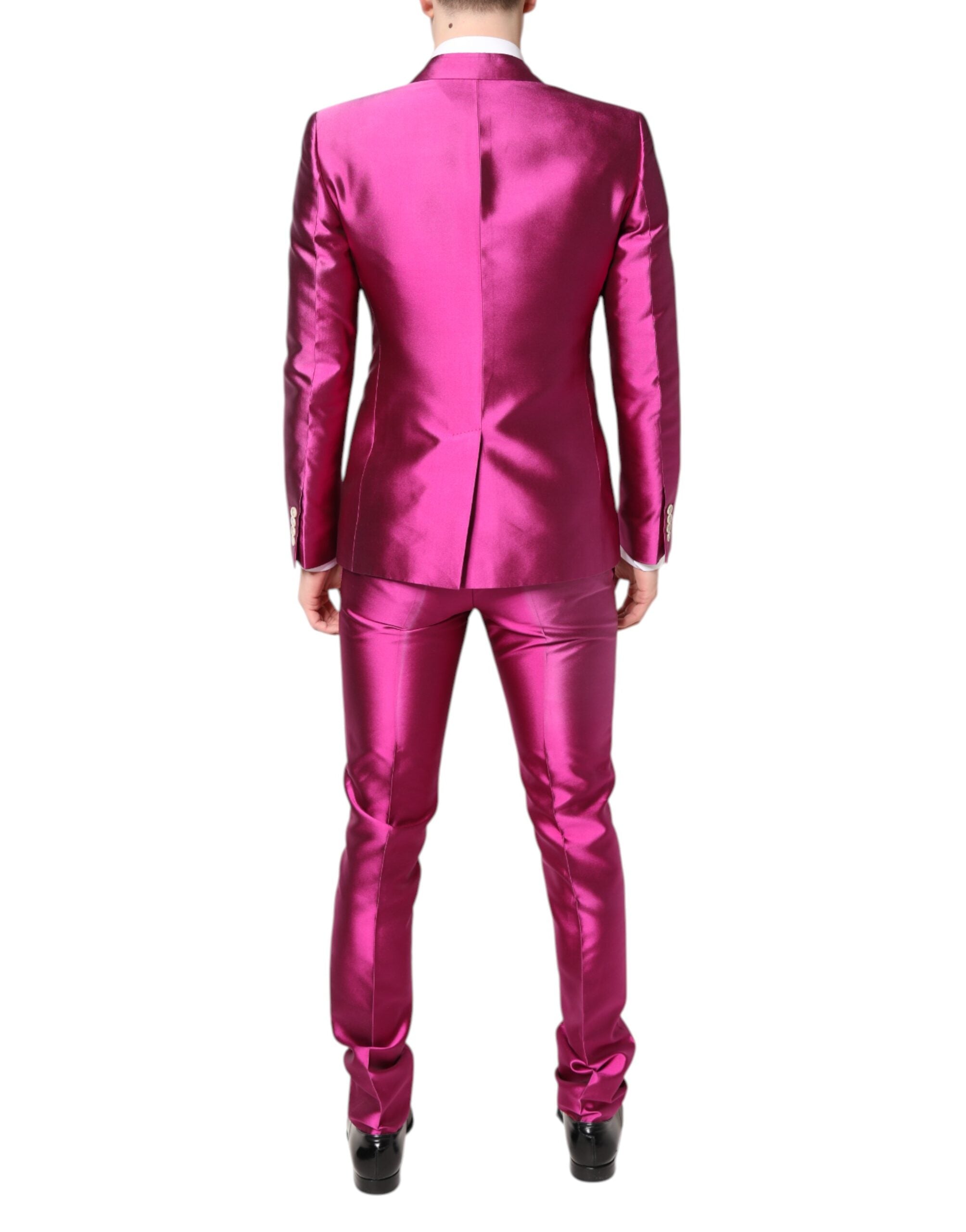 Pink SICILIA Double Breasted 3 Piece Suit