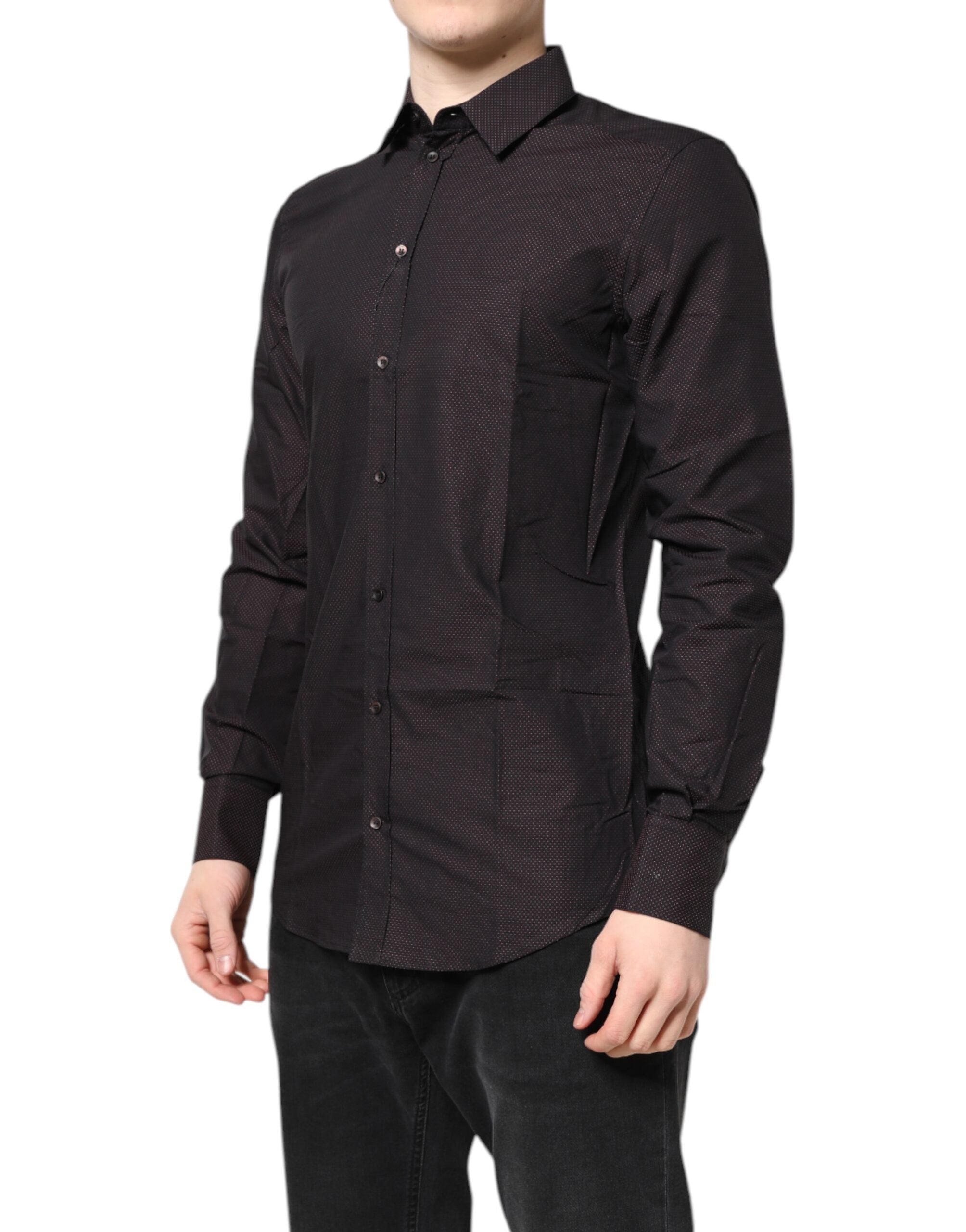 Maroon Jacquard Cotton GOLD Men Dress Shirt