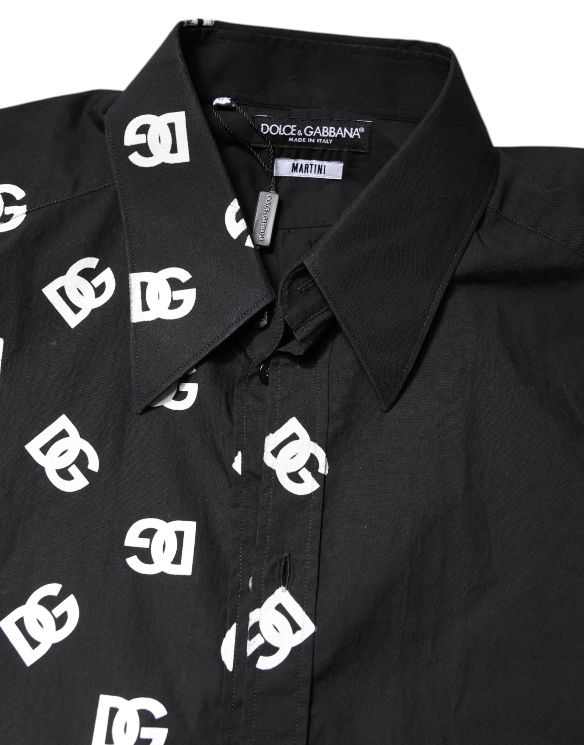 Black DG Logo Cotton MARTINI Dress Shirt