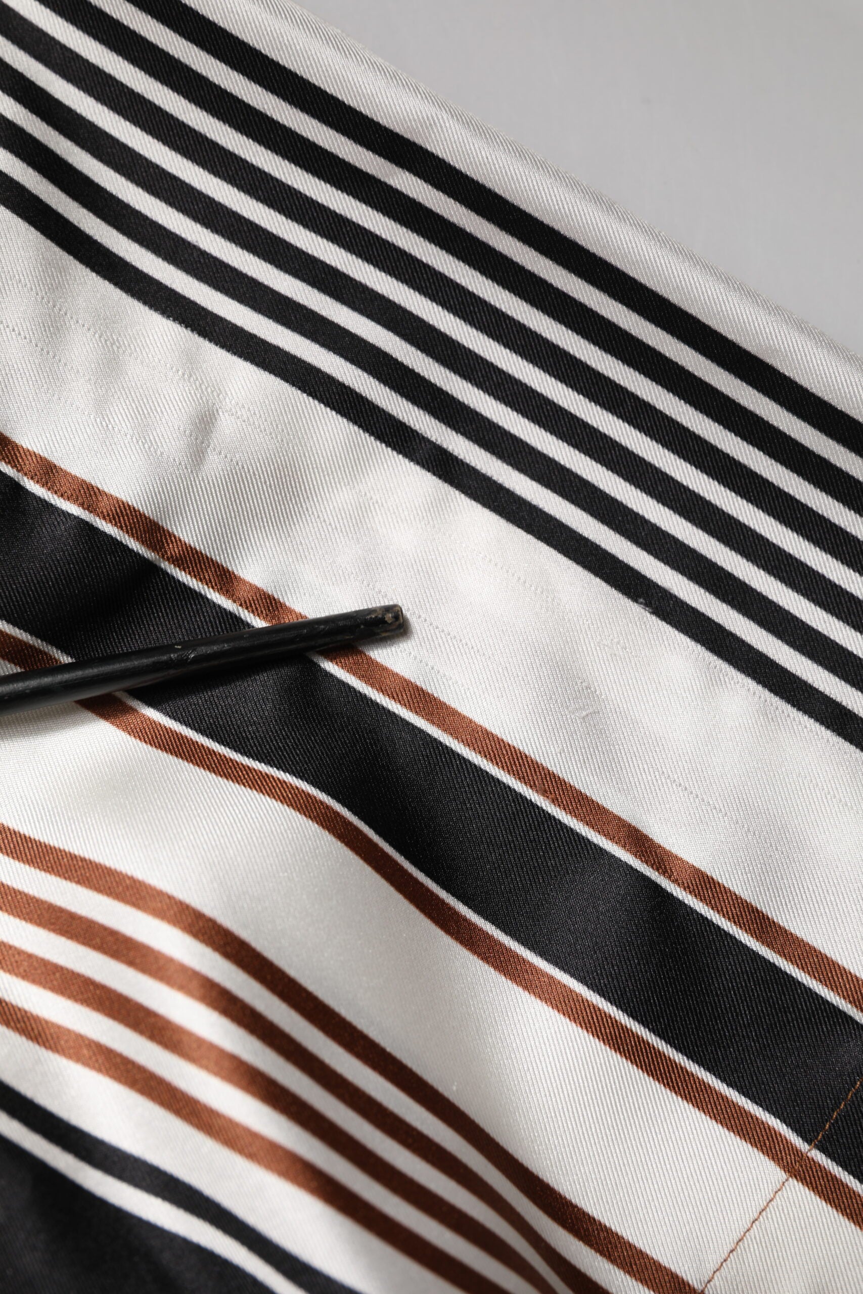 Multicolor Striped Silk Short Sleeves Shirt