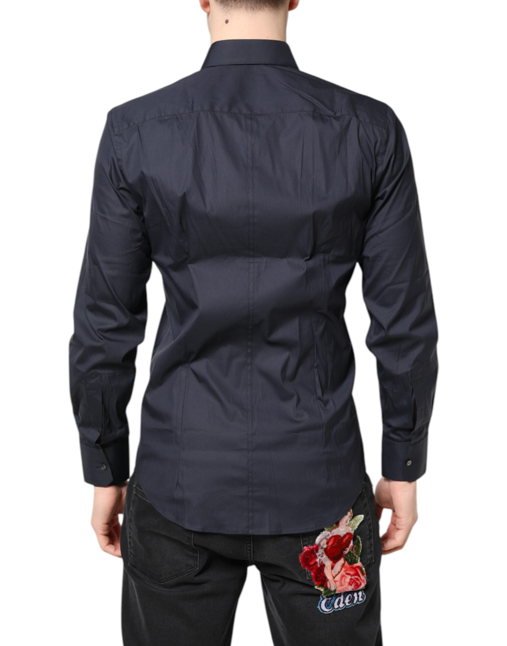 Dark Blue MARTINI Cotton Dress Formal Shirt