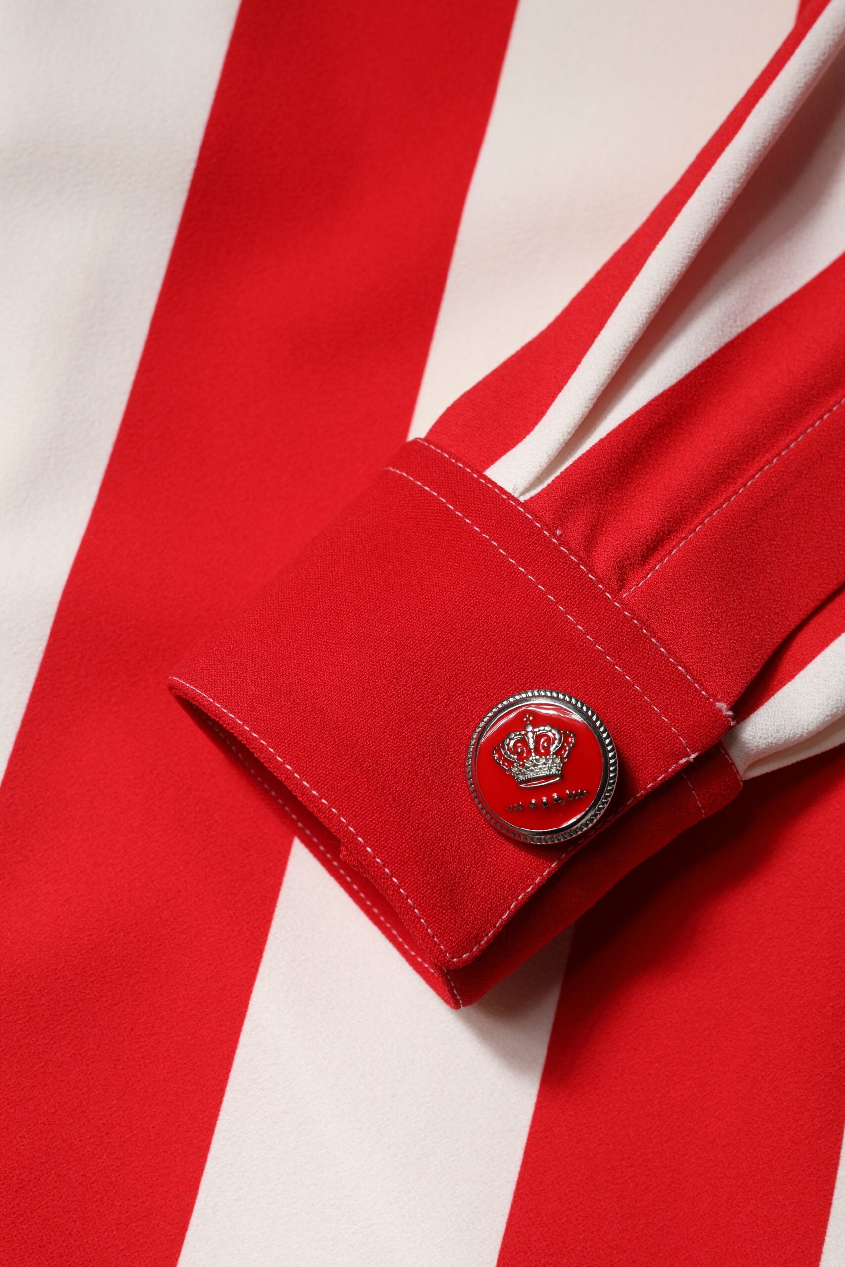 White Red Stripes Long Sleeves Mini Dress