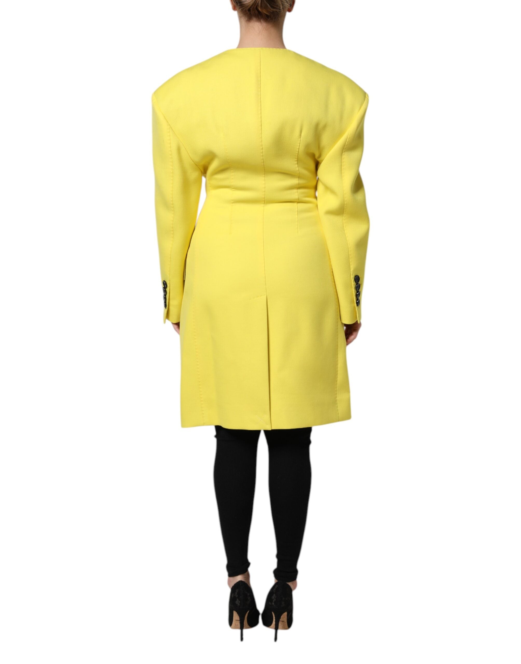 Yellow Double Breasted Trench Coat Jacket