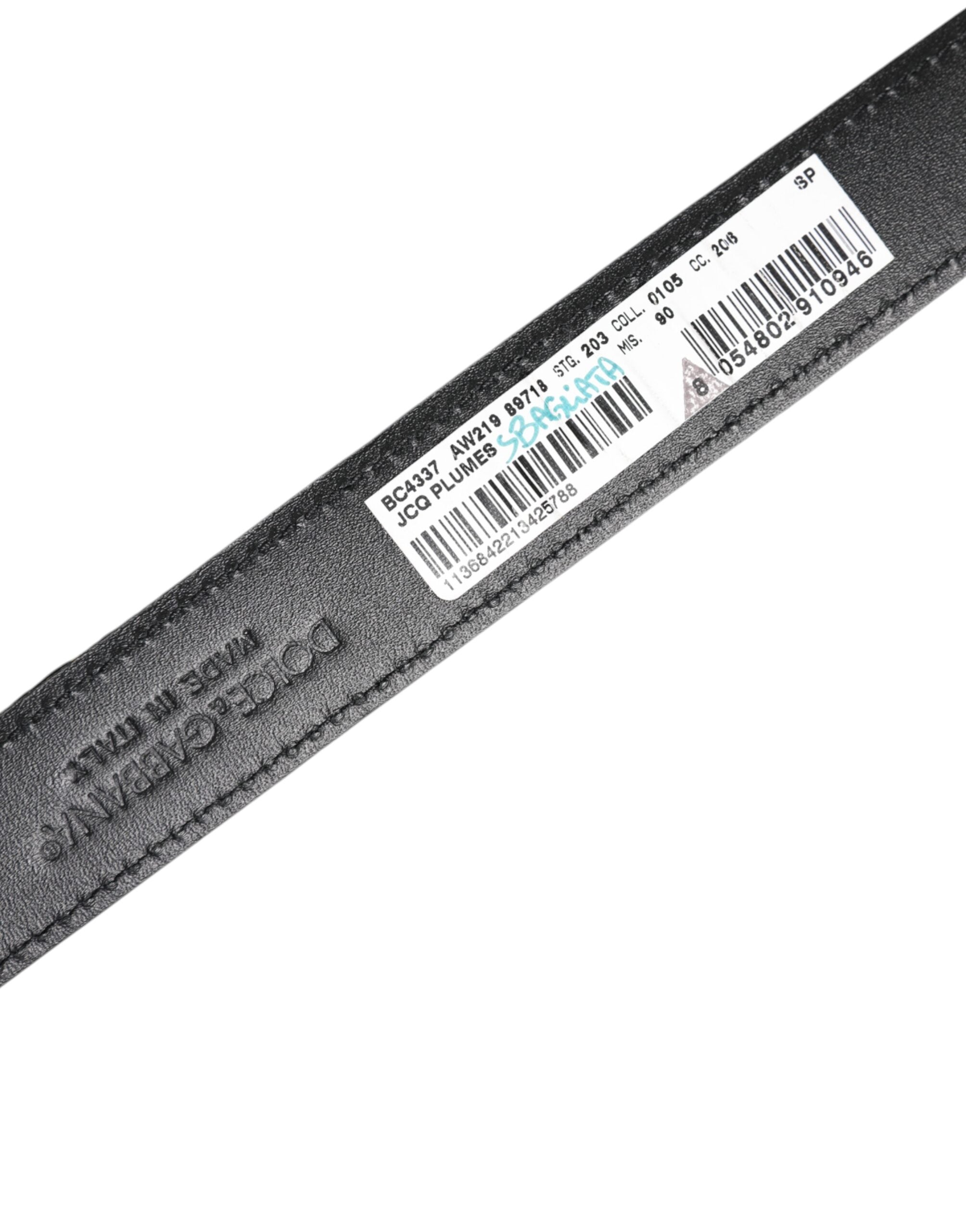 Multicolor Jacquard Leather Metal Buckle Belt