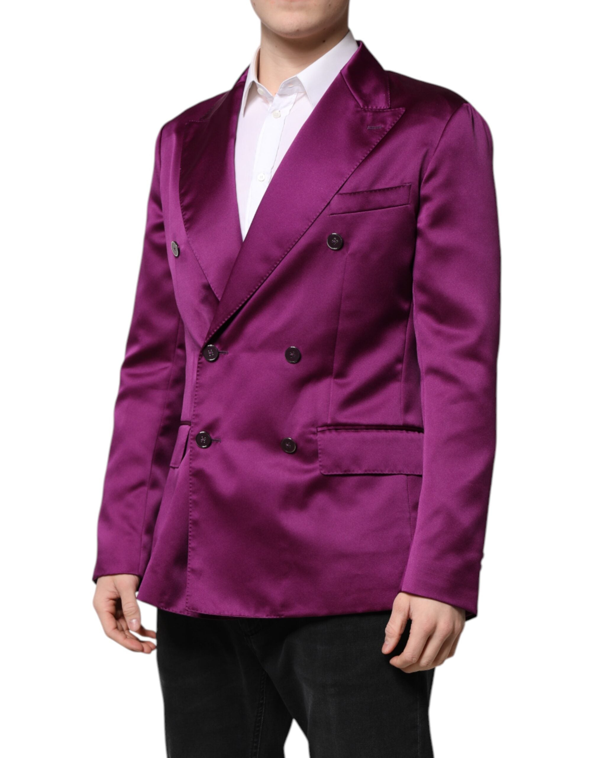 Purple Double Breasted Men Suit Coat Blazer