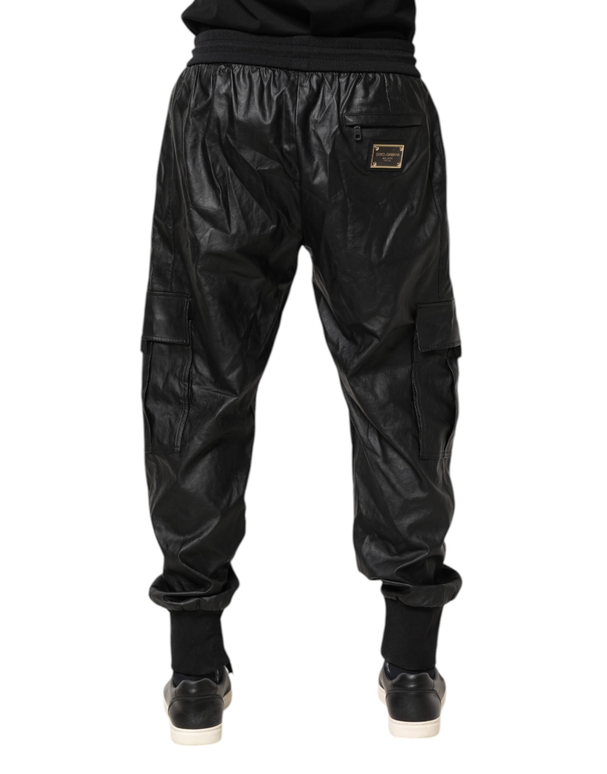 Black Cotton Cargo Jogger Sweatpants Pants