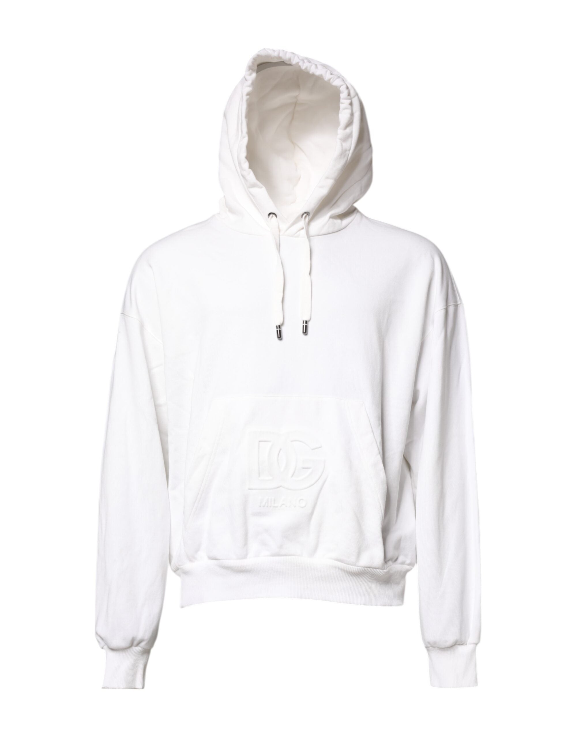 White Embossed Logo Hooded Sweatshirt Sweater