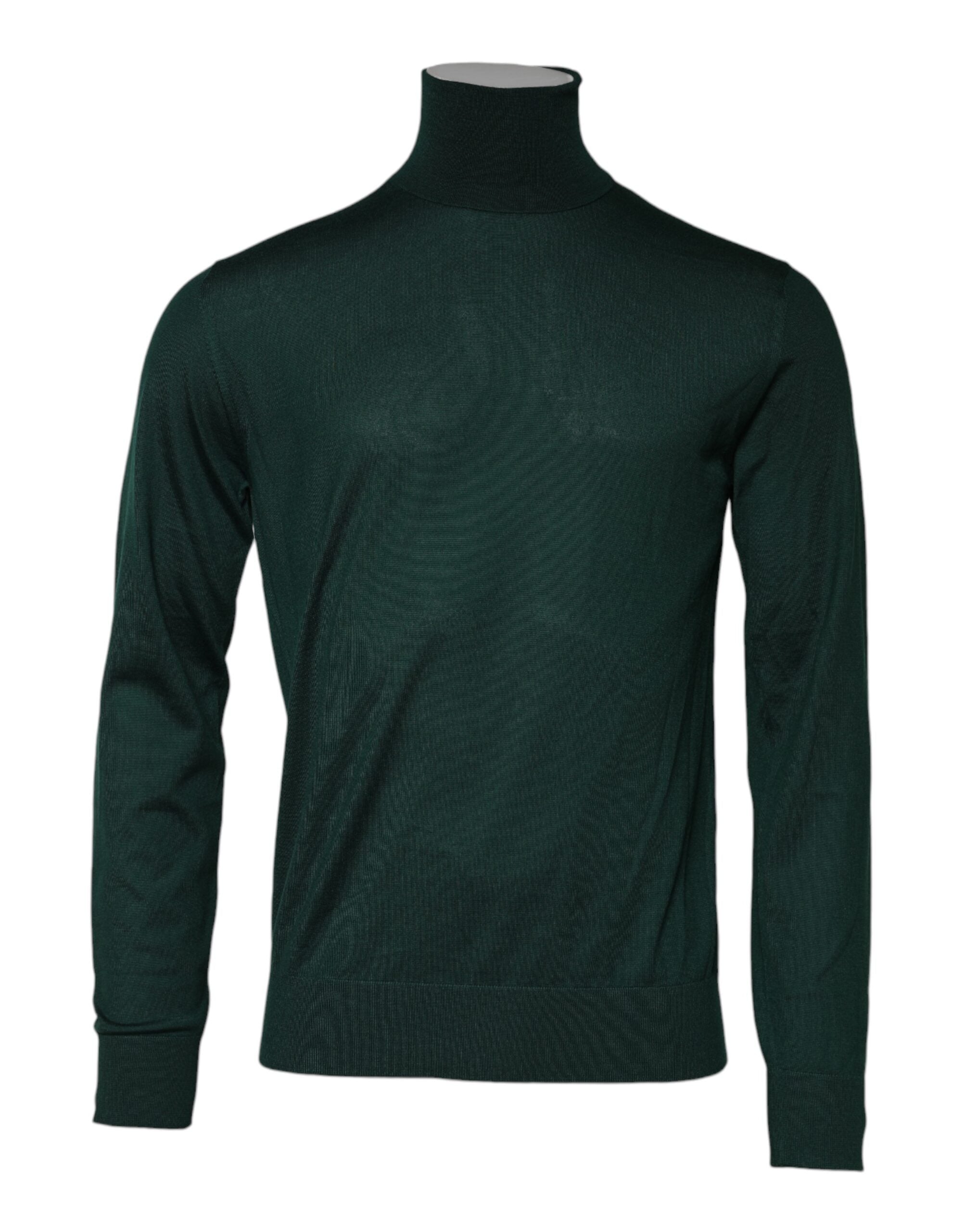Green Cashmere Knitted Men Pullover Sweater