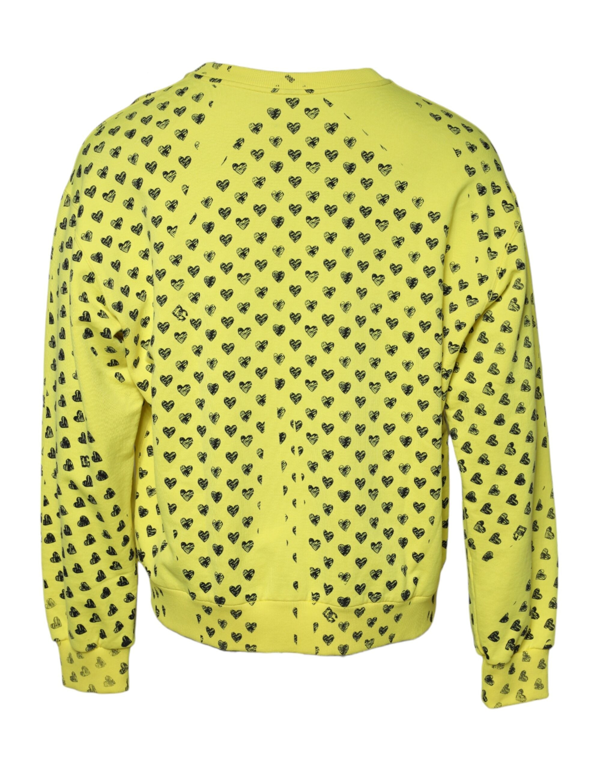 Yellow Heart Crew Neck Men Pullover Sweater