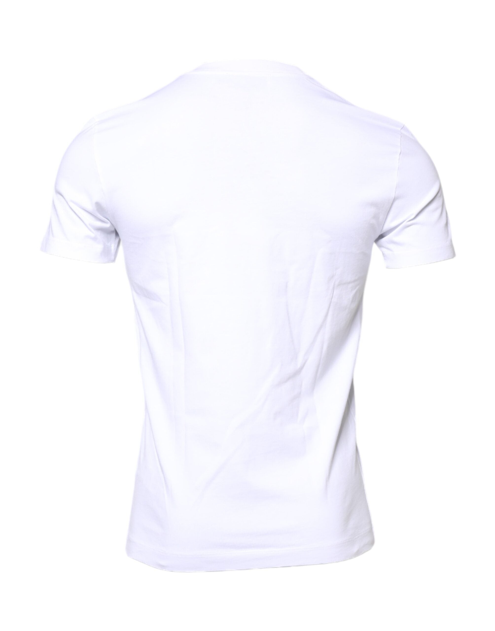 White Cotton Logo Patch Crew Neck T-shirt