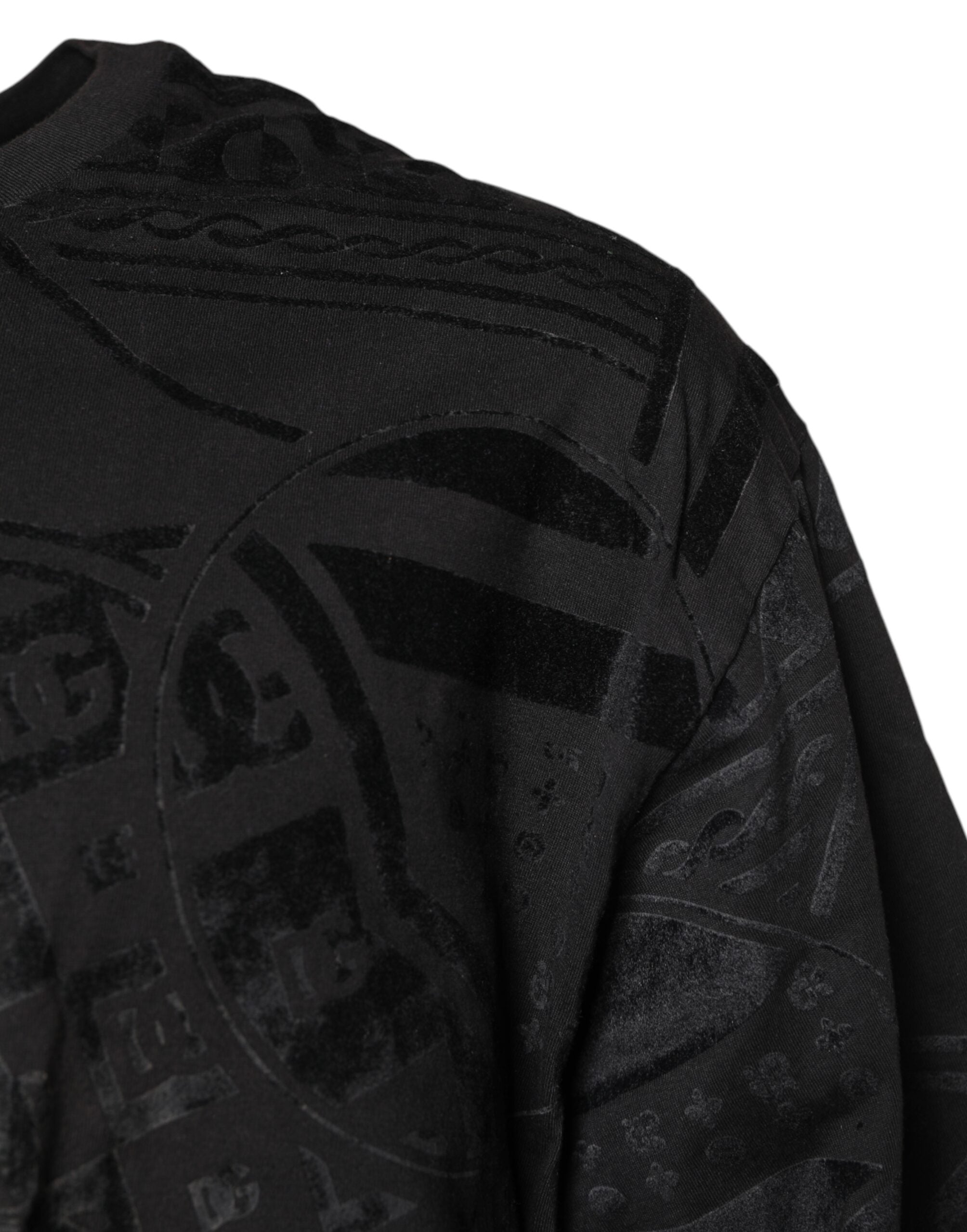 Black Cotton Bandana Logo Crew Neck T-shirt