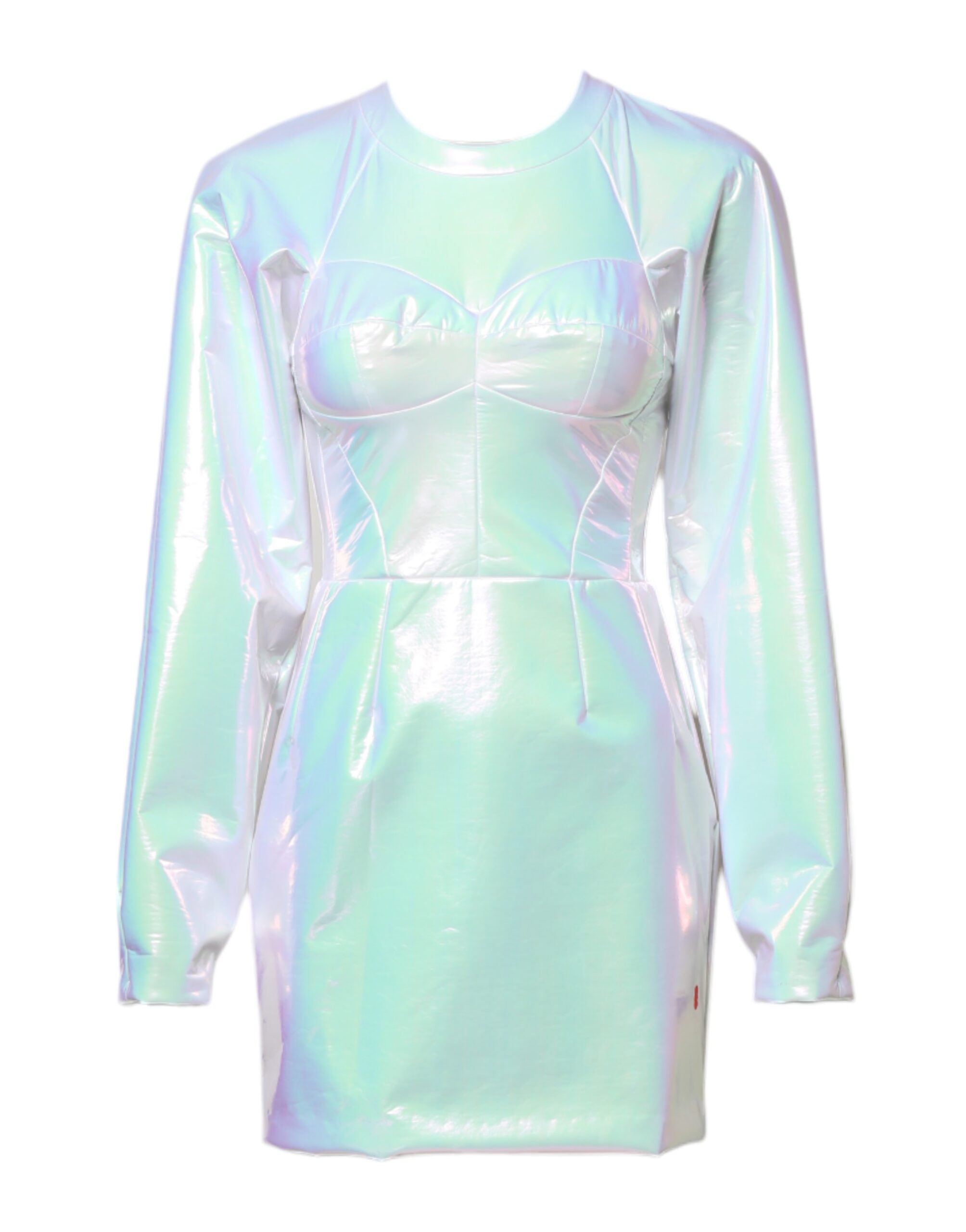 White Long Sleeves Bodycon Sheath Mini Dress