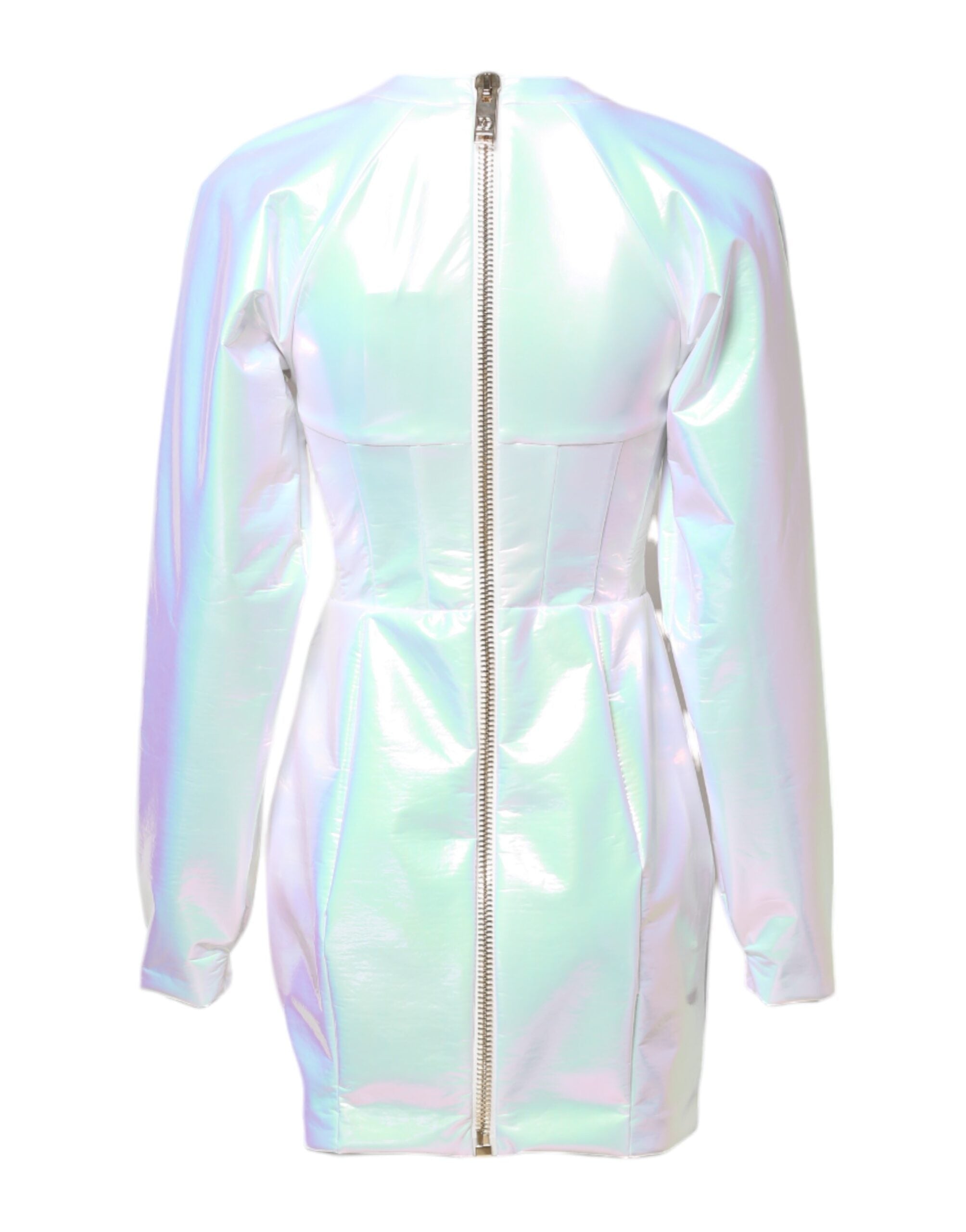 White Long Sleeves Bodycon Sheath Mini Dress