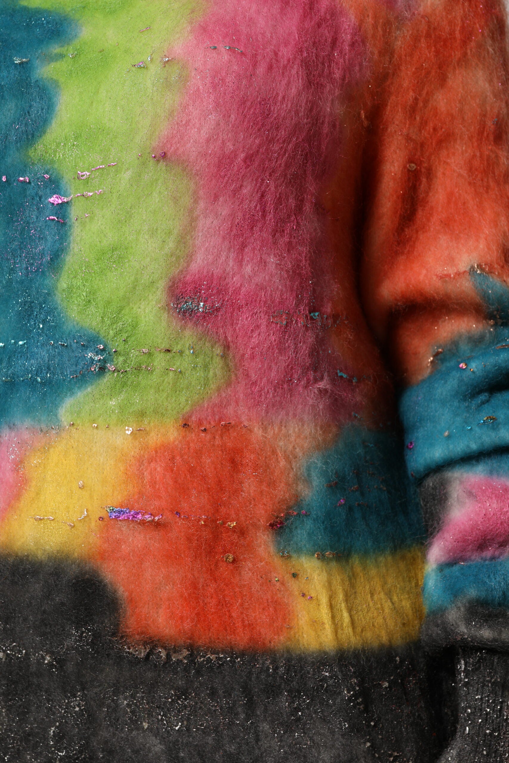 Multicolor Mohair Turtleneck Pullover Sweater