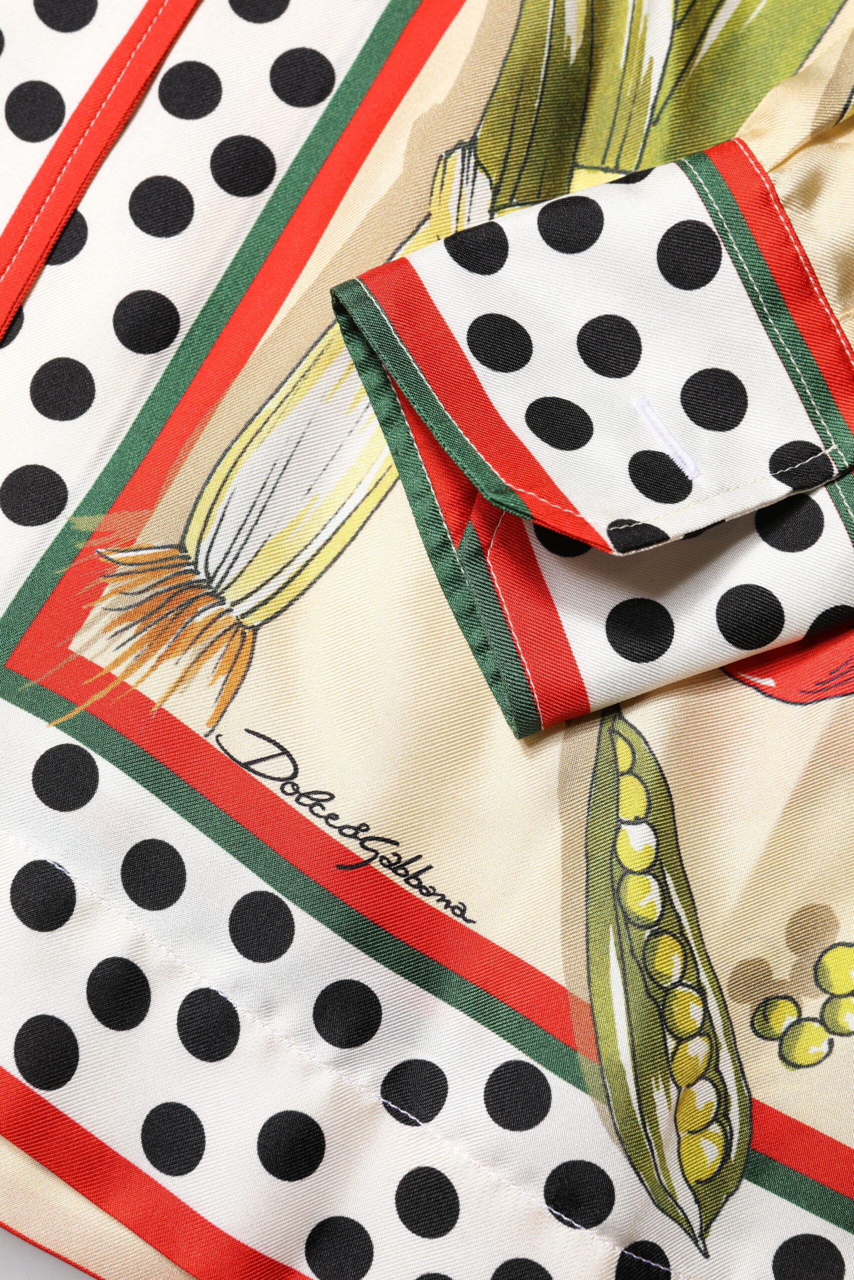 Multicolor Vegetables Silk Long Sleeves Top