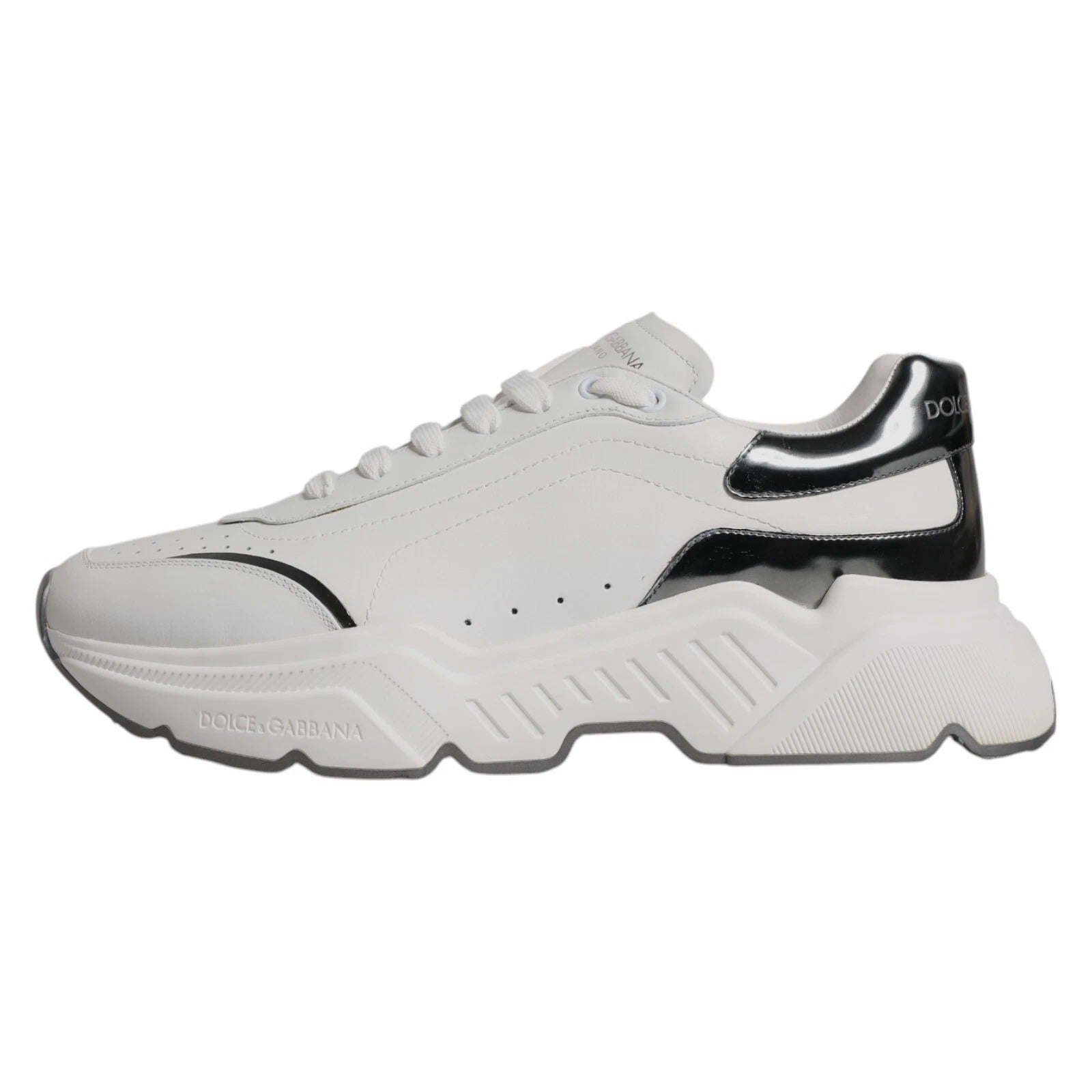White Silver DAYMASTER Leather Sneakers Shoes