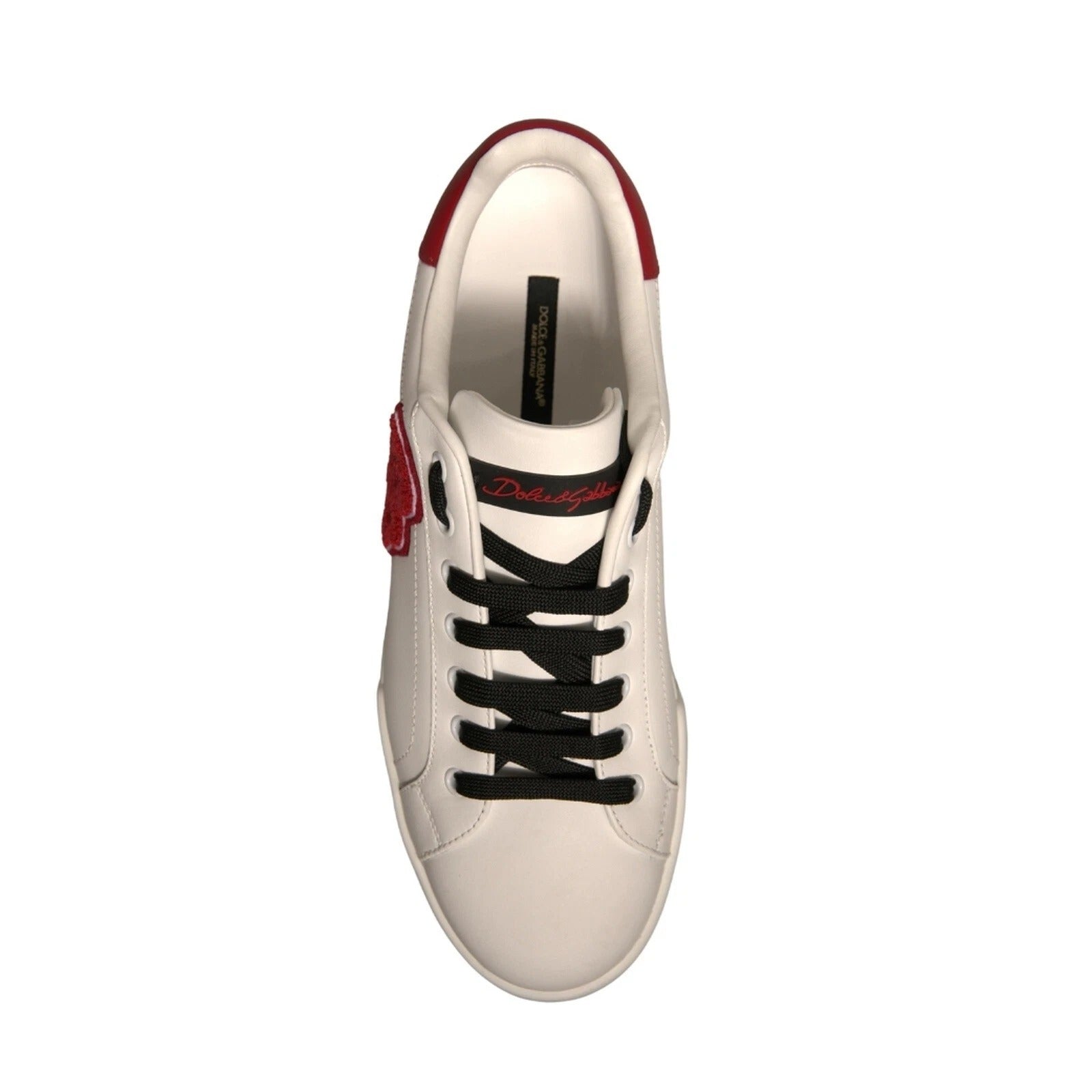 White Leather DG Logo Low Top Sneaker Shoes