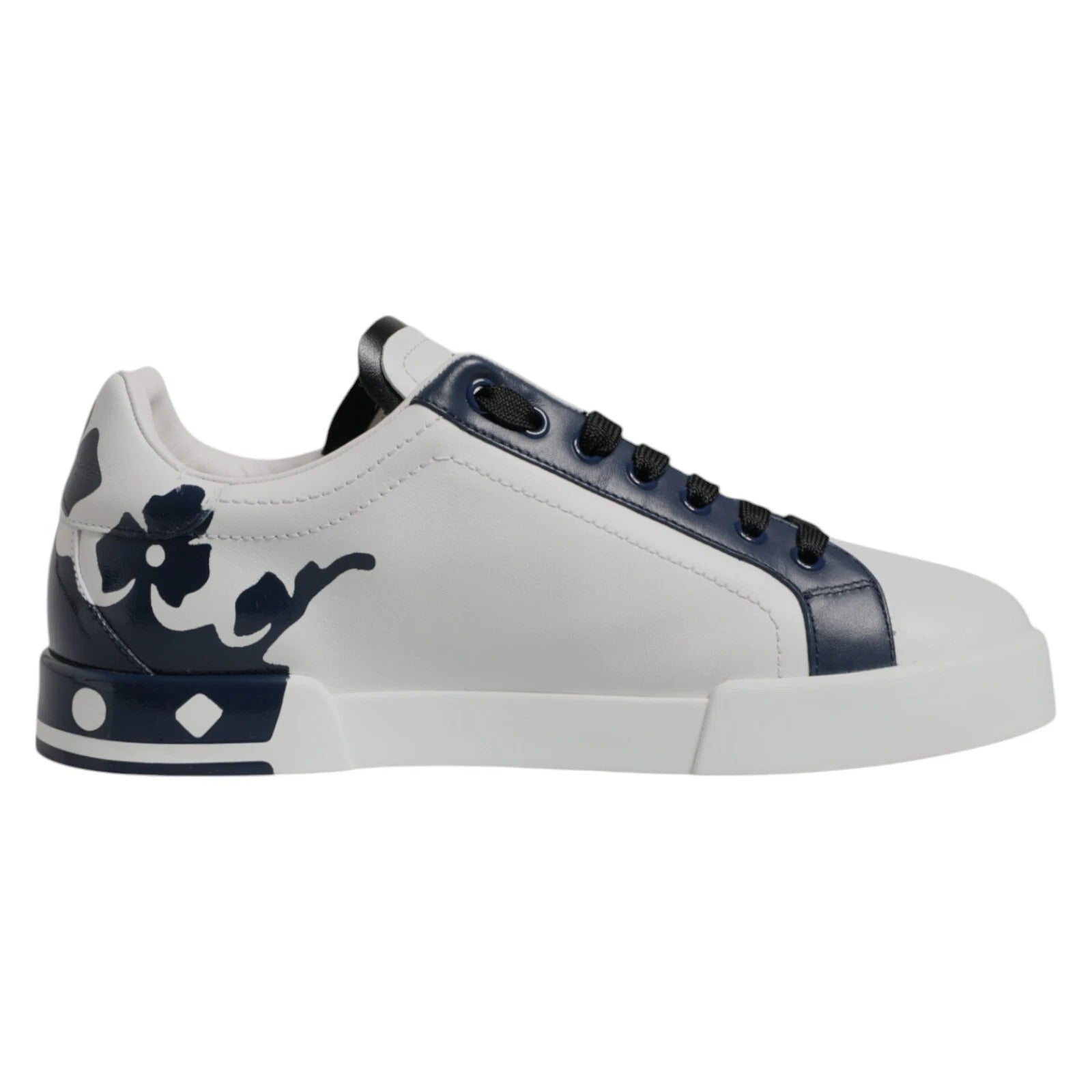 White Blue Crown Low Top Men Sneakers Shoes