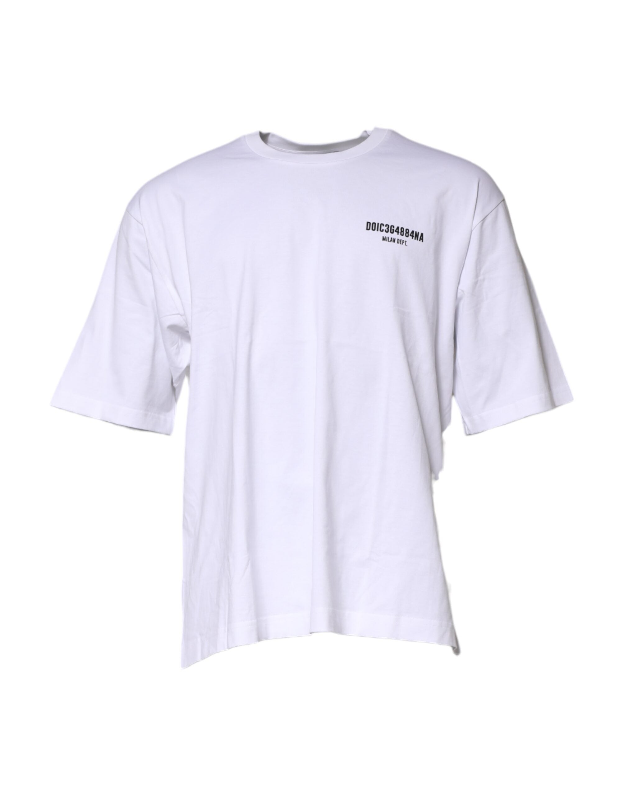 White Cotton Logo Print Crew Neck T-shirt