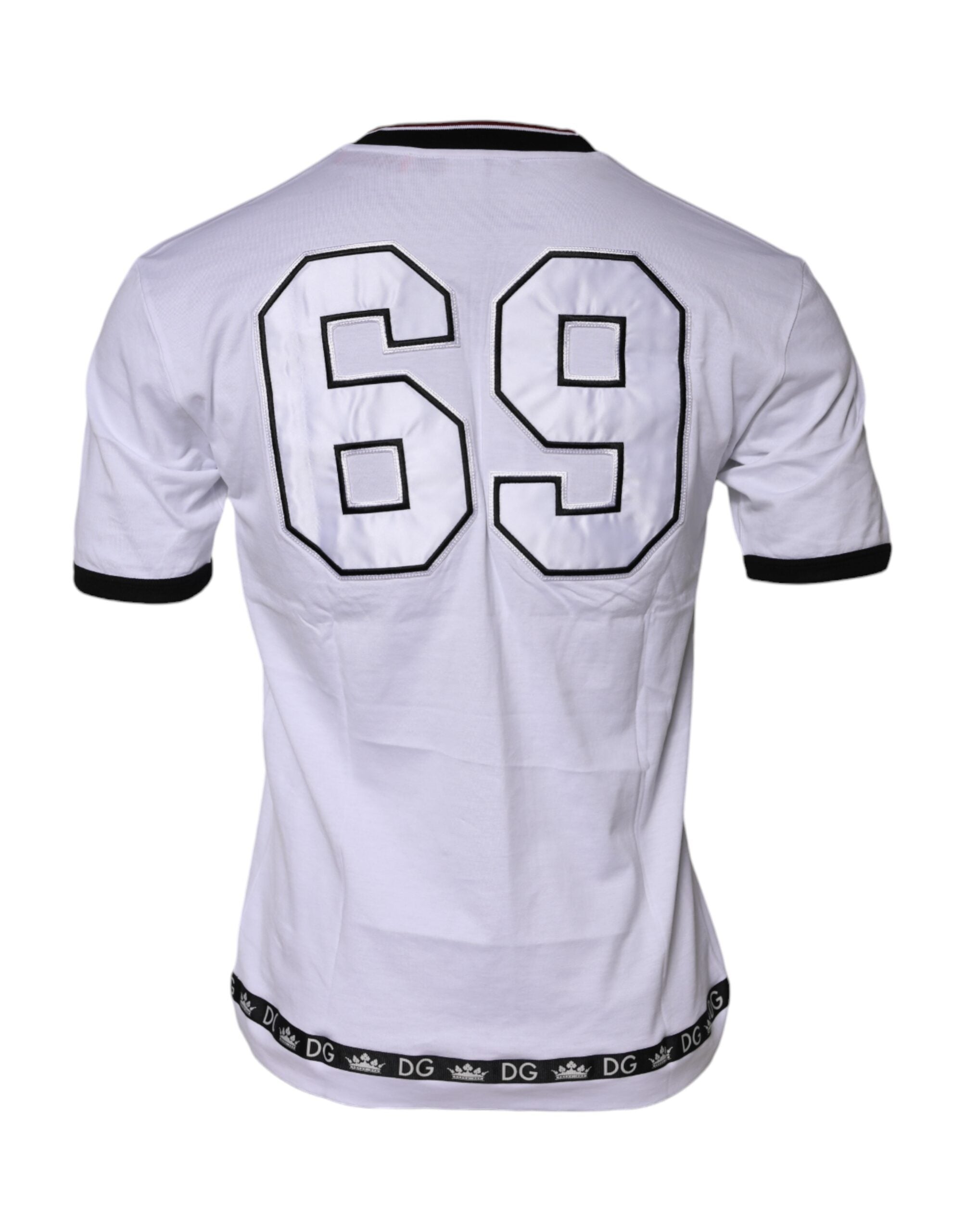 White Cotton Crown King Embroidery T-shirt