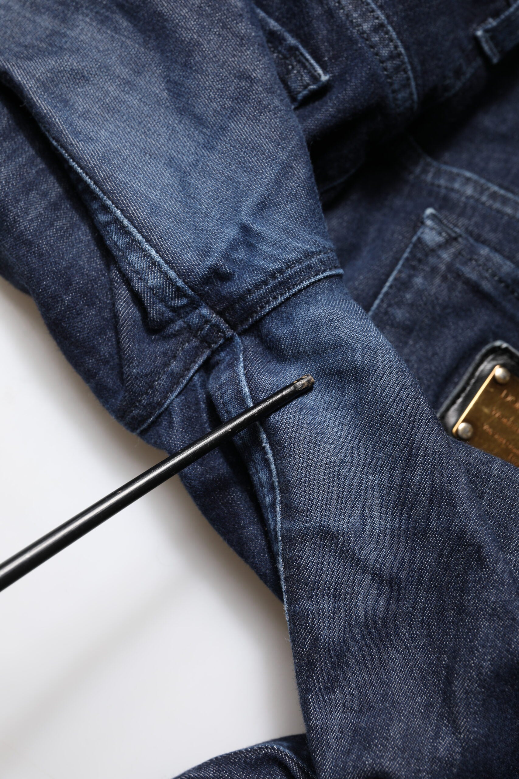 Dark Blue Cotton Skinny Cropped Denim Jeans