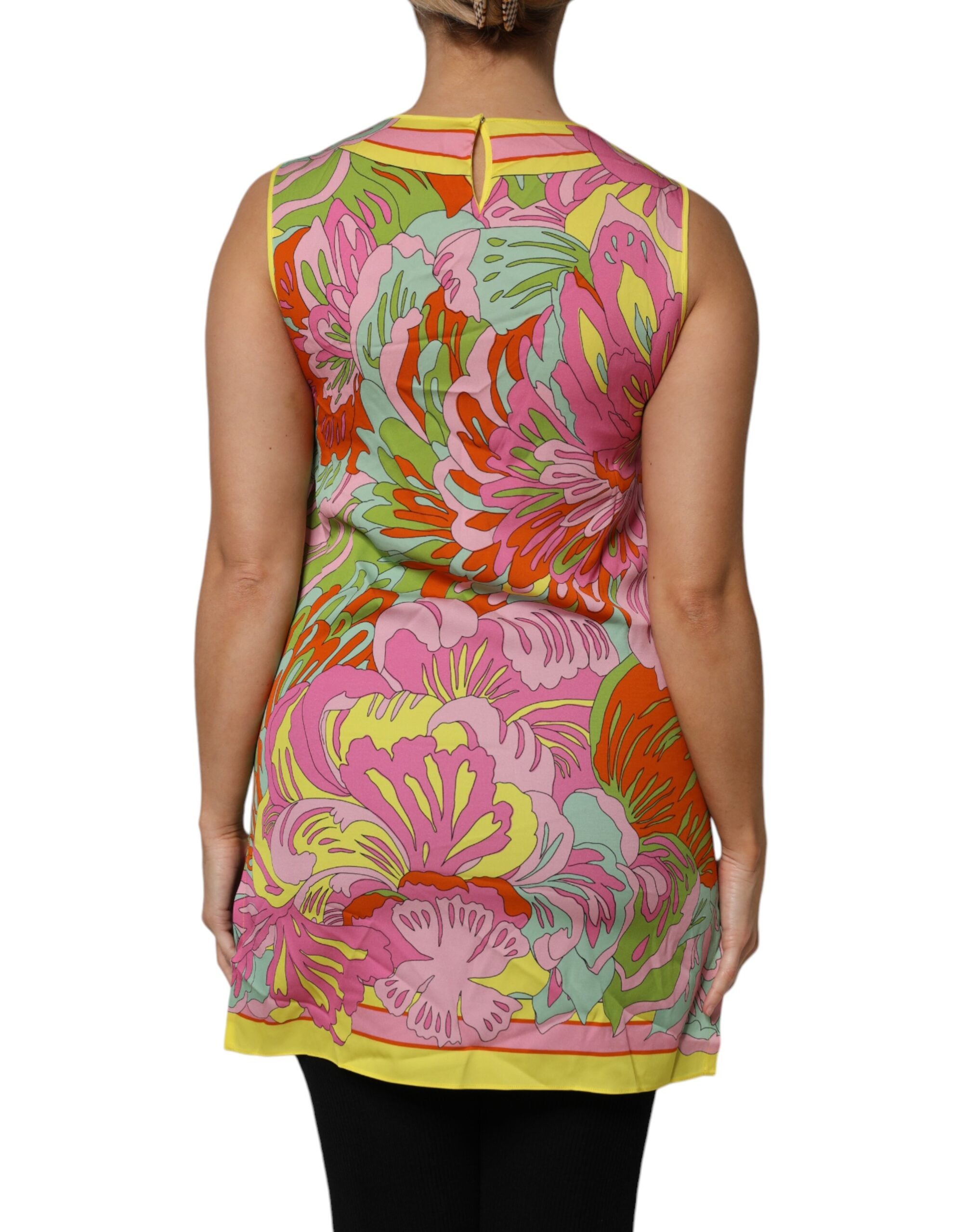 Multicolor Floral Roundneck Sleeveless Top