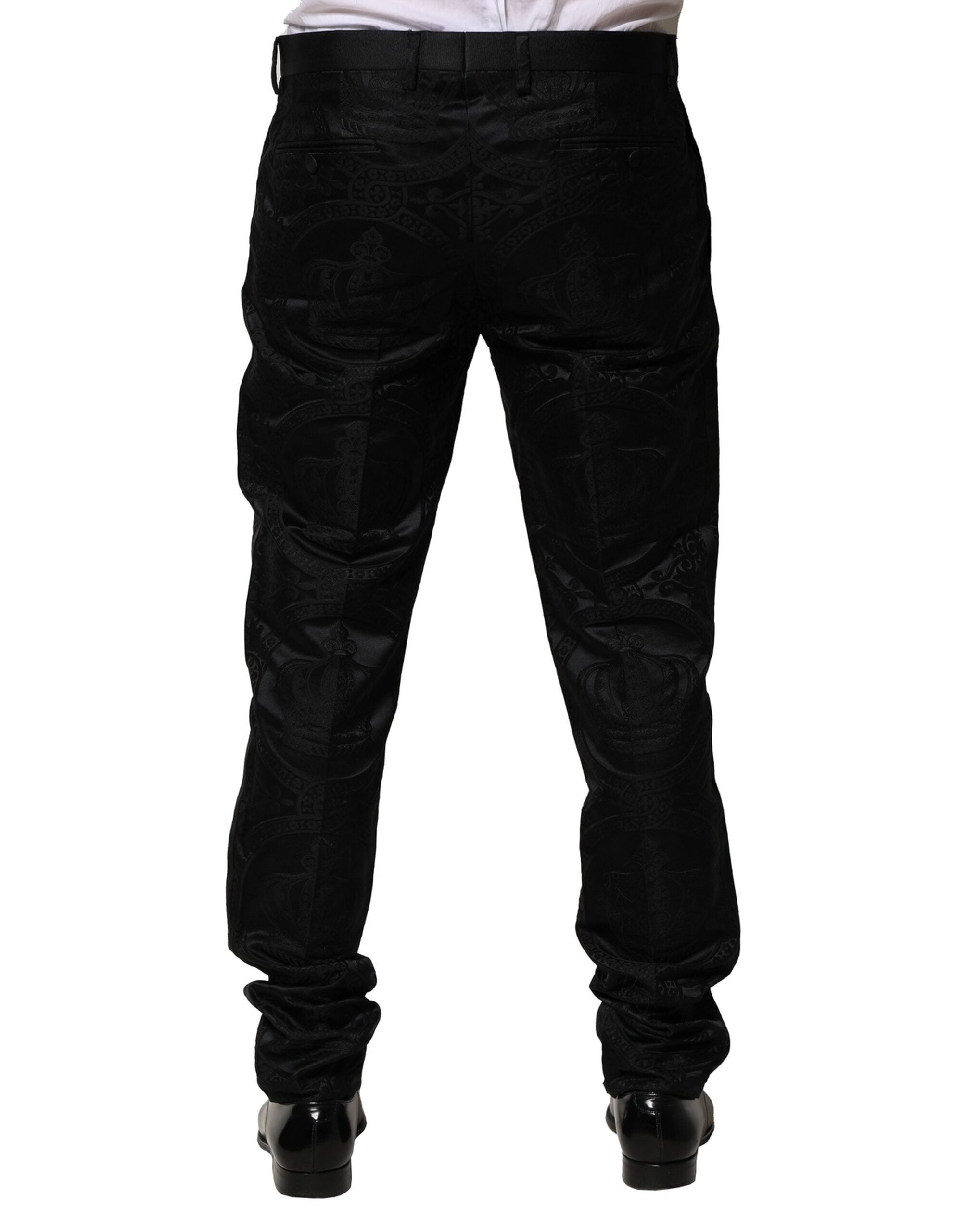 Black Cotton DG Crown Dress Pants