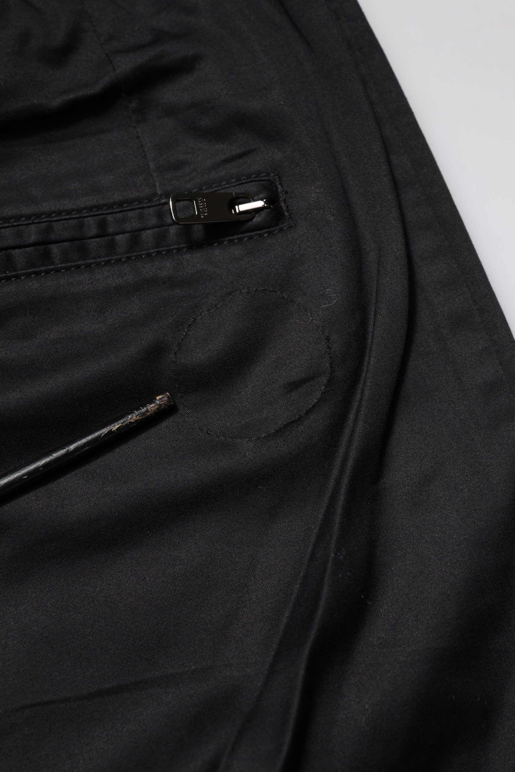 Black Cotton Mid Waist Jogger Pants