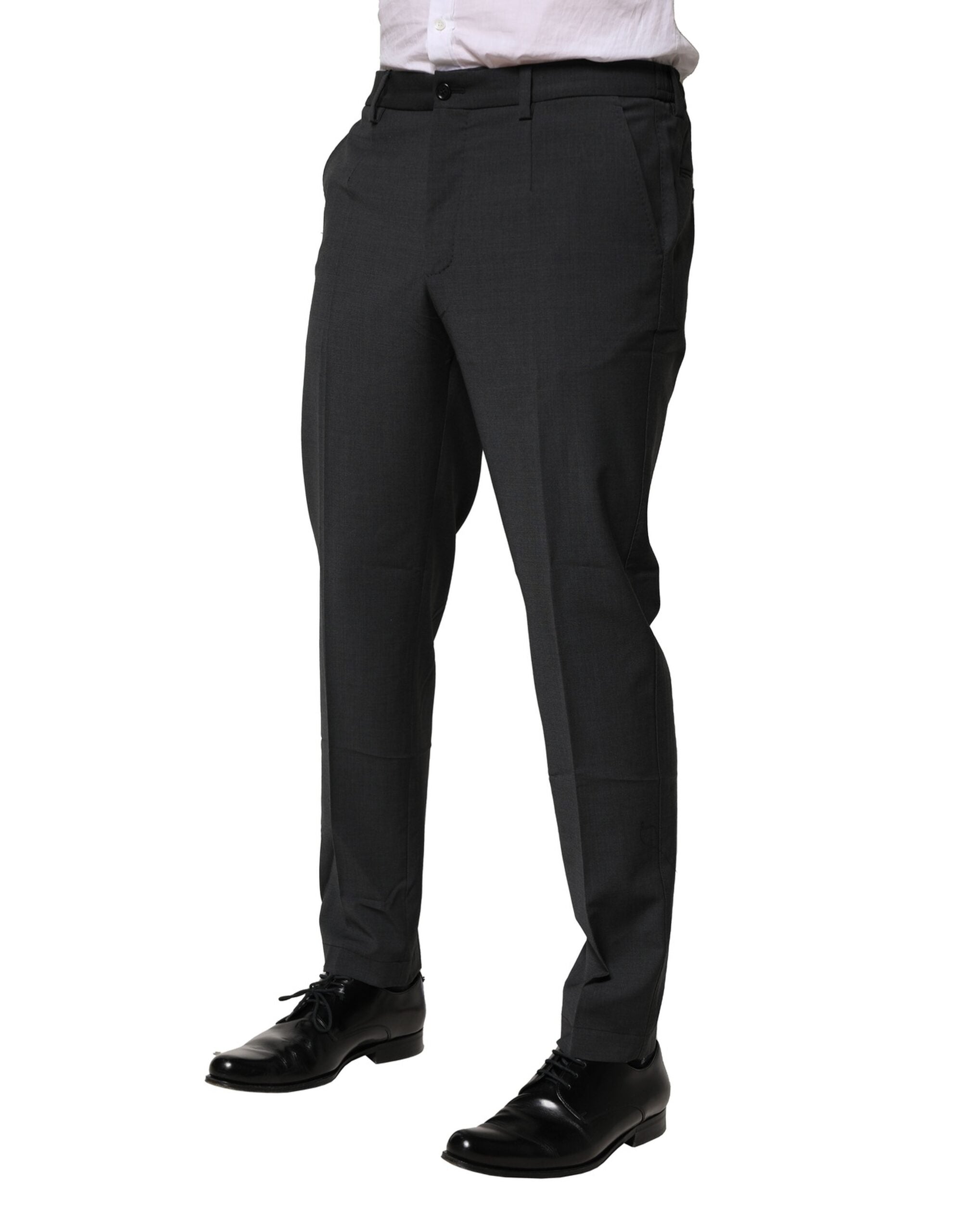 Black Wool Dress Slim Formal Pants